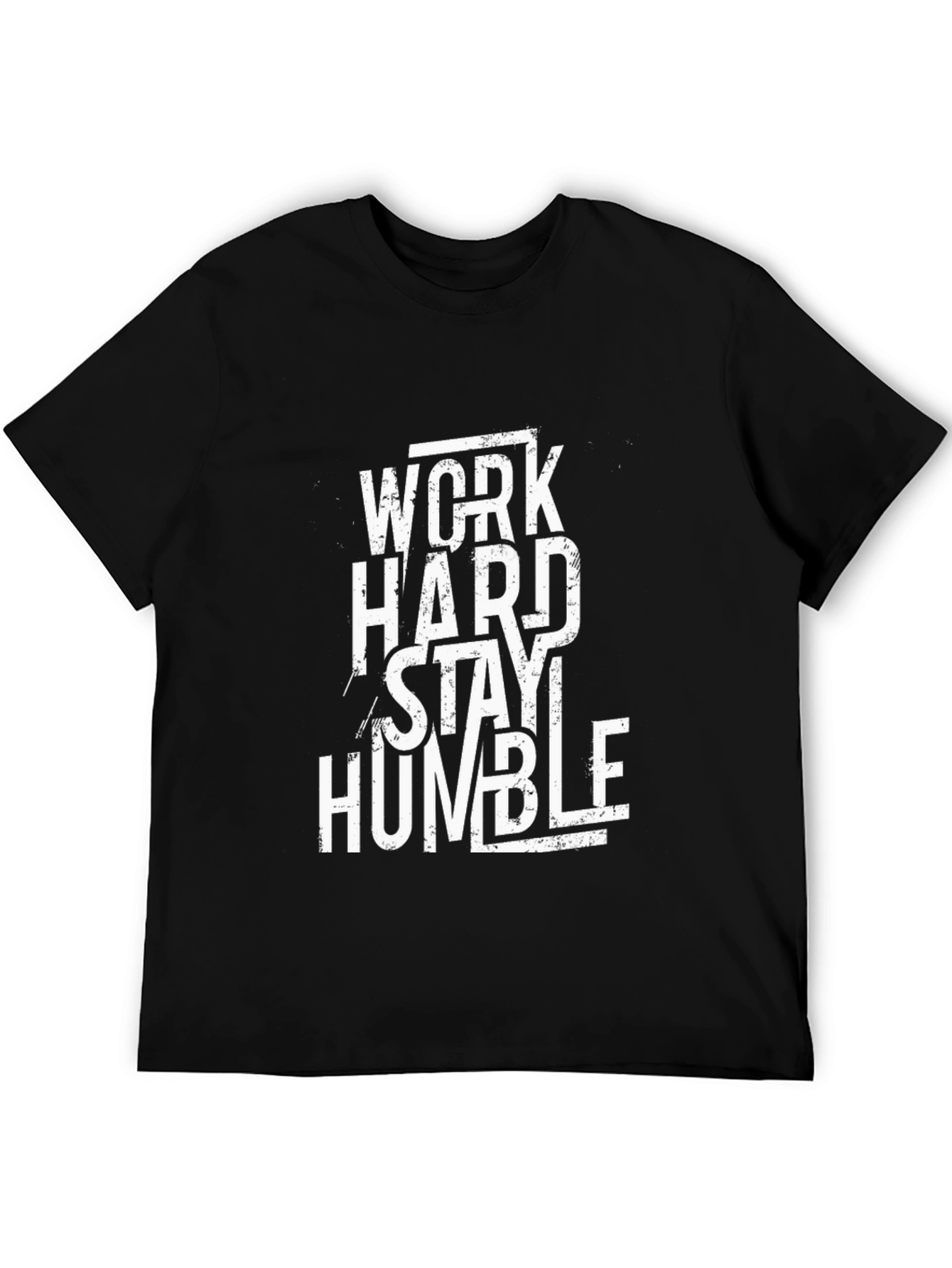 Work Hard Stay Humble Black Graphic T-Shirt