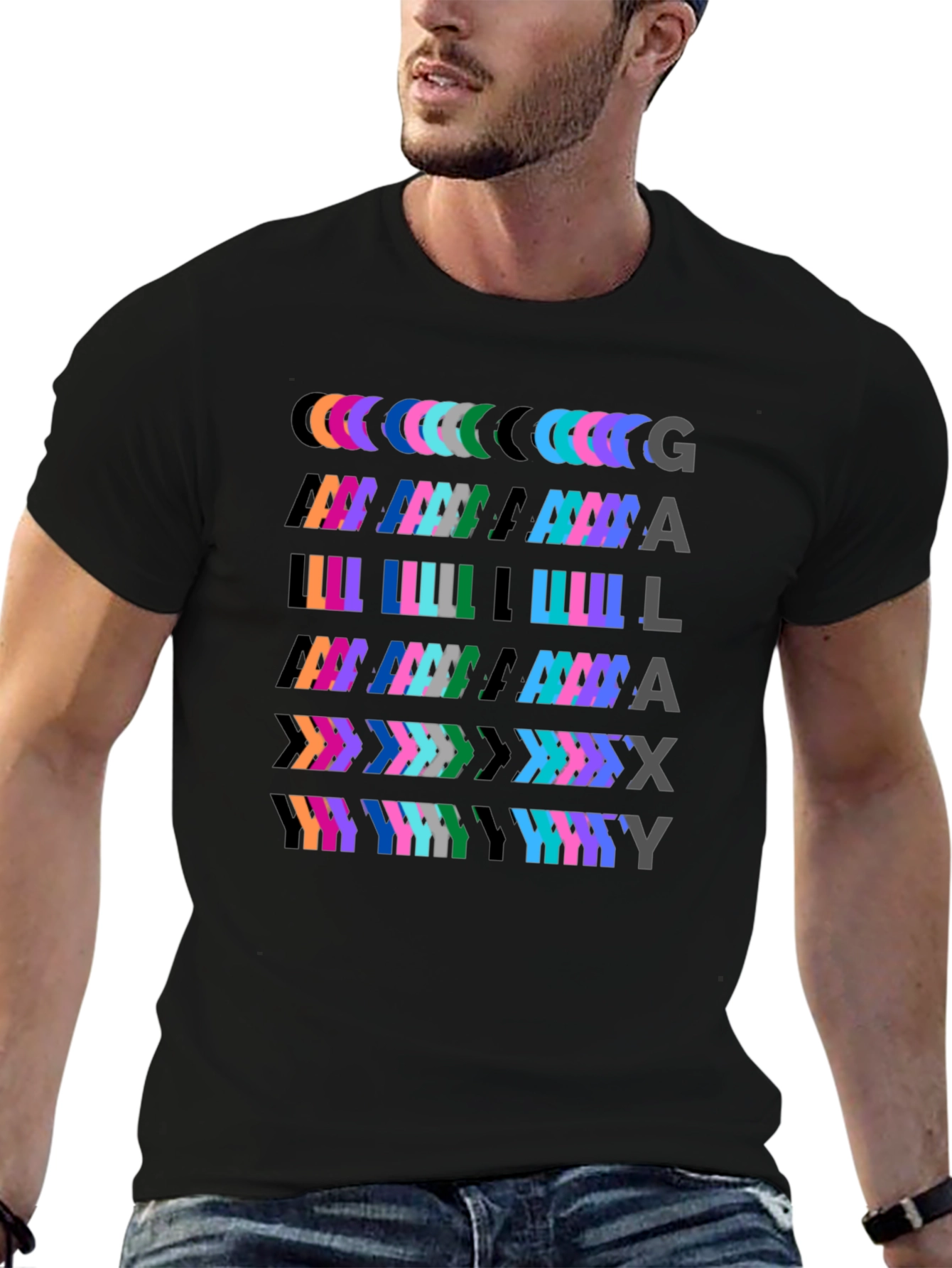 Galax Why Mens Black Graphic T-Shirt
