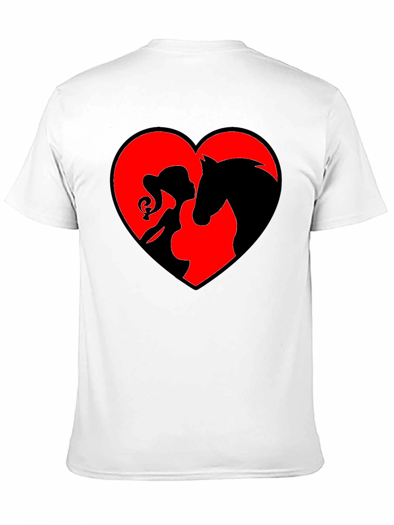 Heart Horse & Girl Black T-Shirt