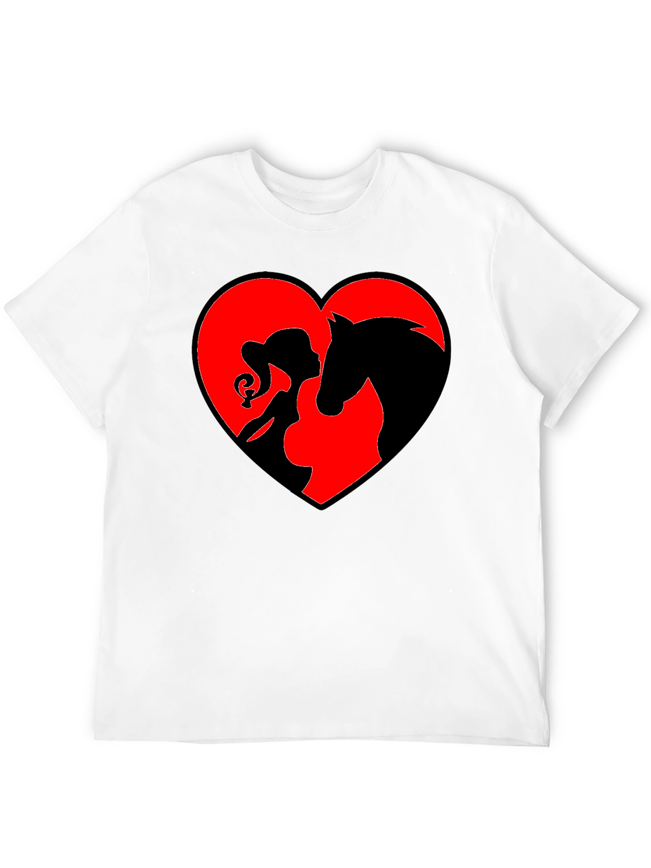 Heart Horse & Girl Black T-Shirt