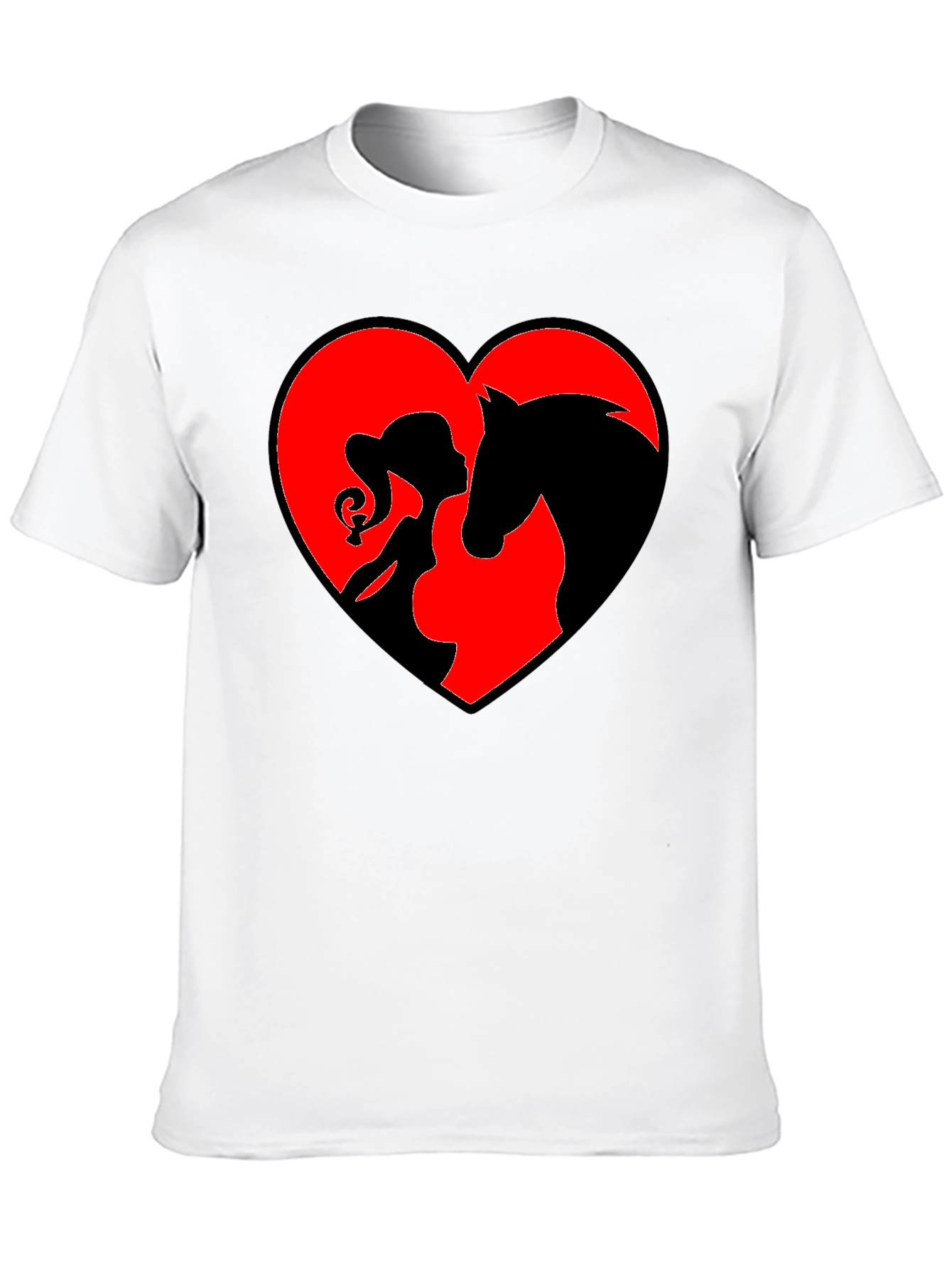 Heart Horse & Girl Black T-Shirt