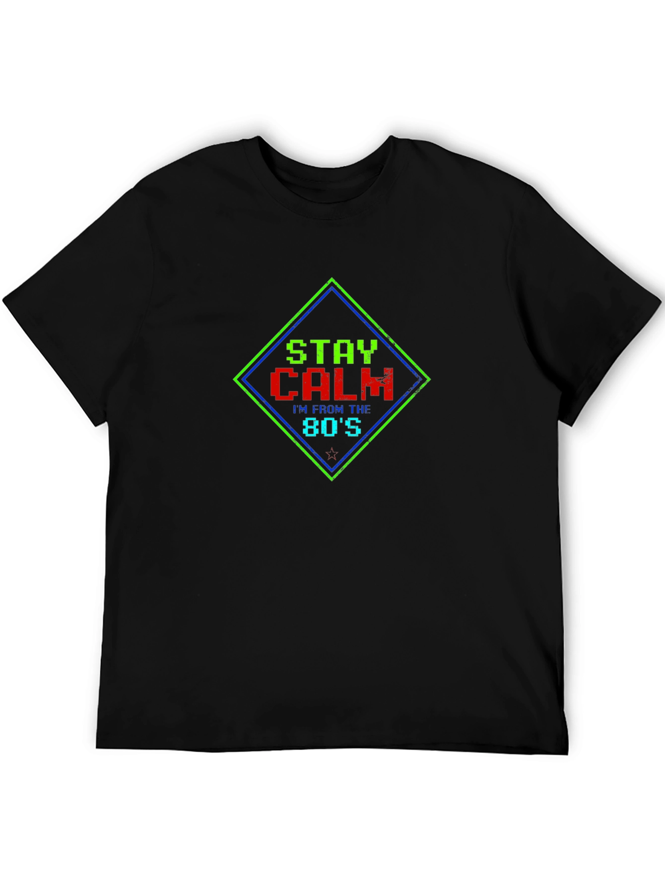 Stay Calm 80s Retro Graphic Tee