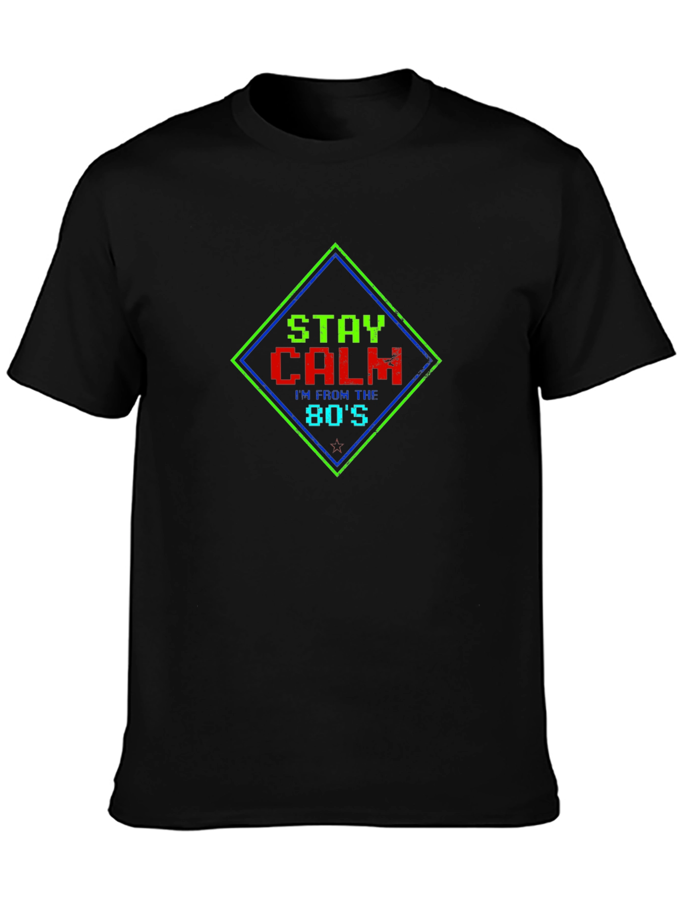 Stay Calm 80s Retro Graphic Tee