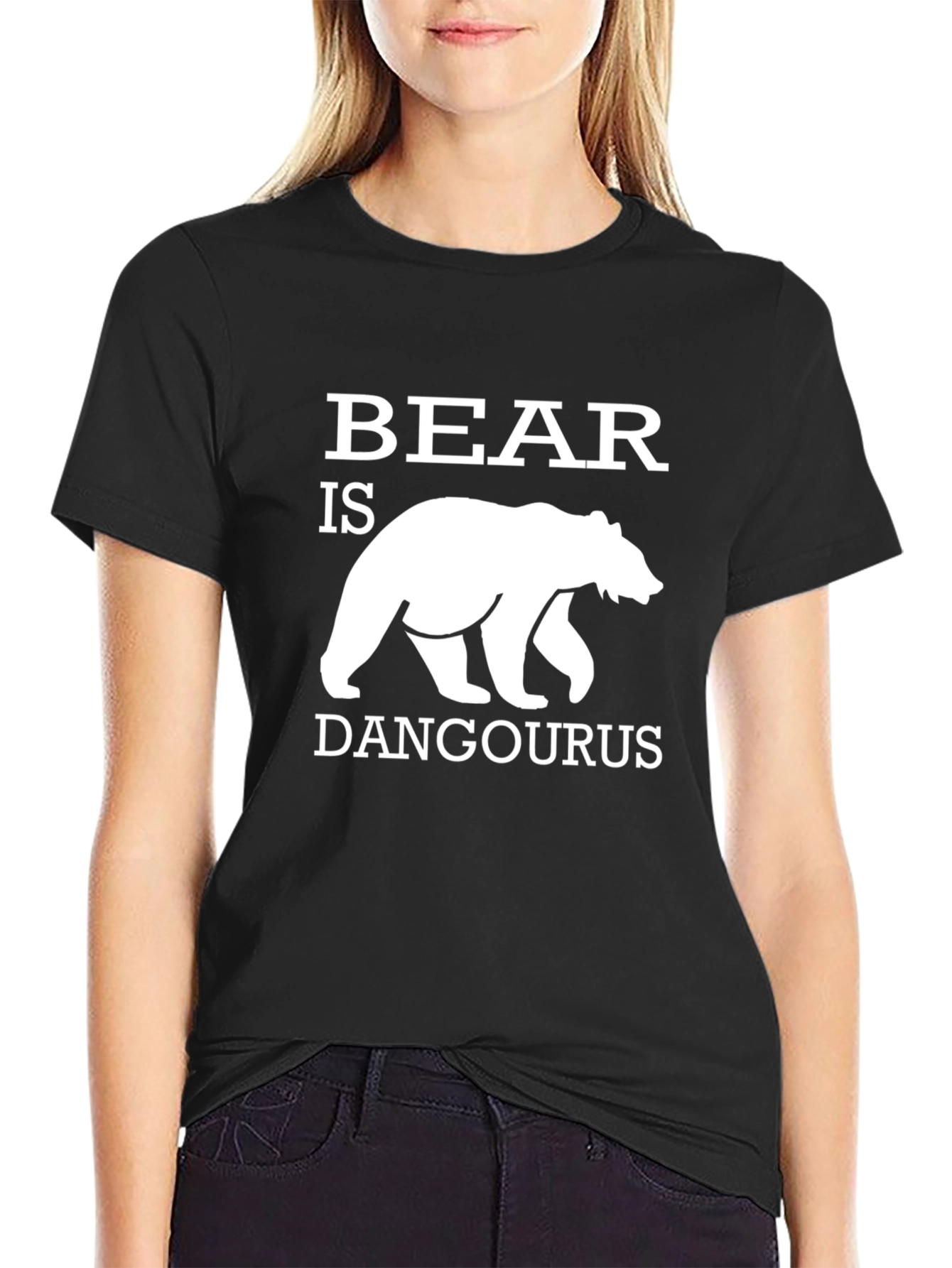 Bear is Dangourus Funny Graphic T-Shirt