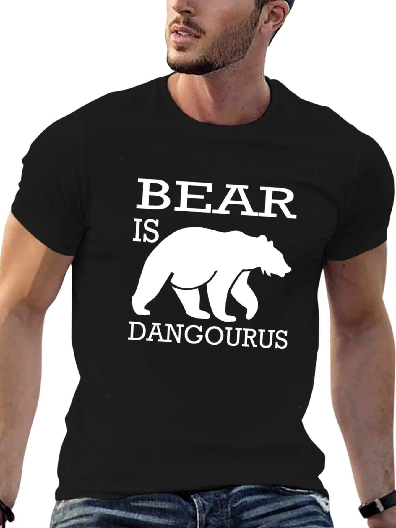 Bear is Dangourus Funny Graphic T-Shirt