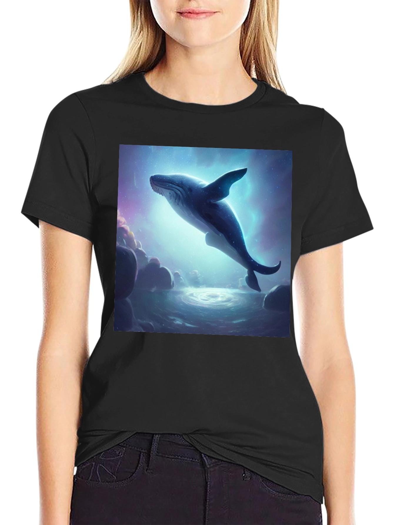 Whale Dream Black T-Shirt