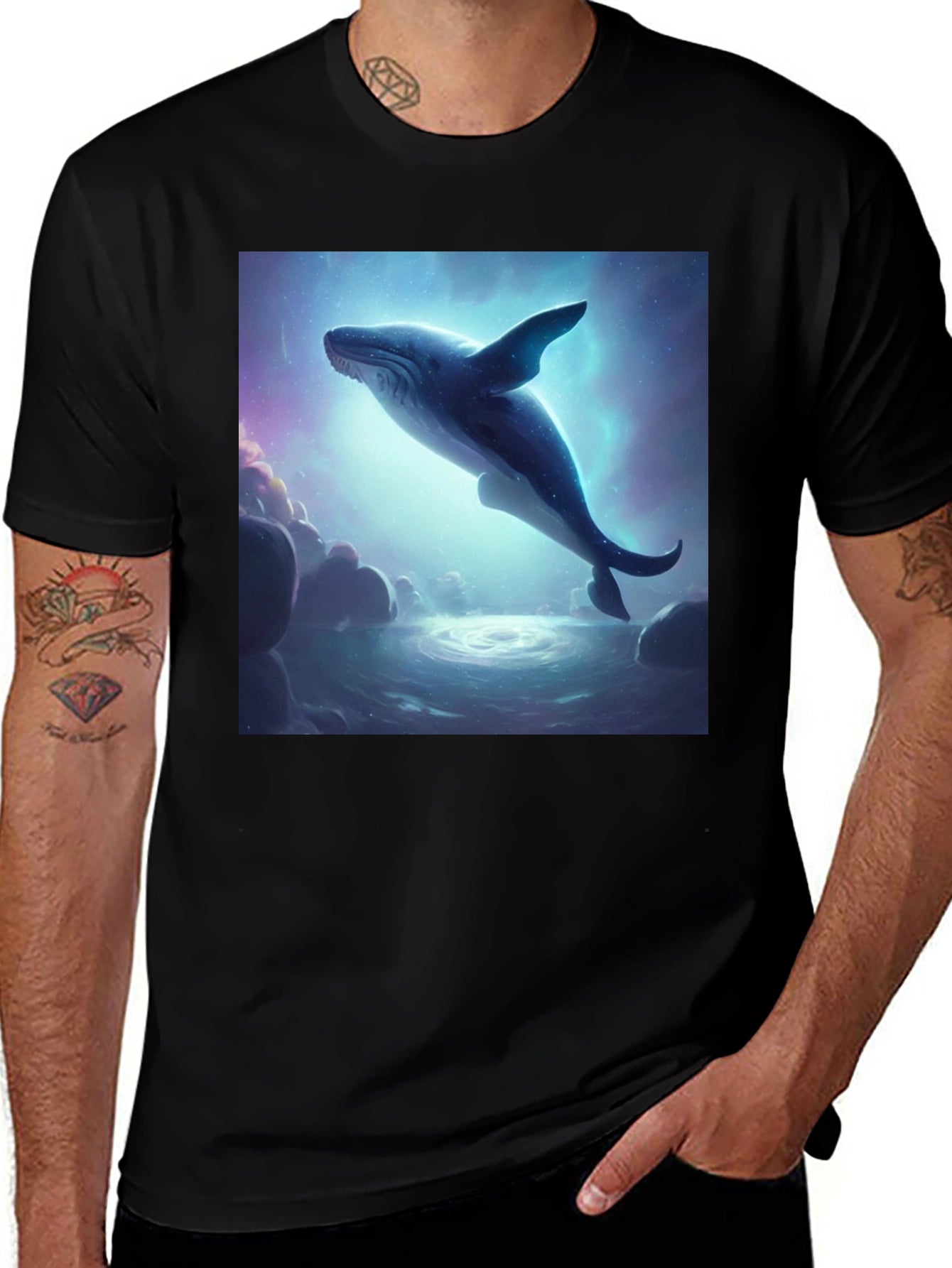 Whale Dream Black T-Shirt