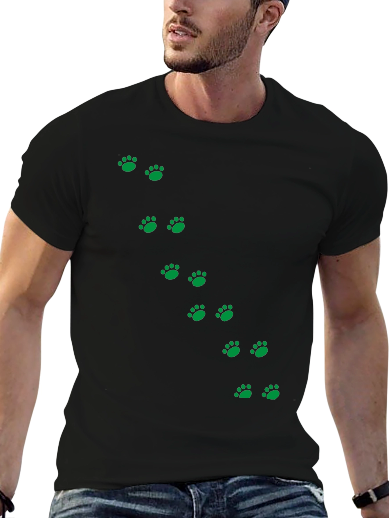 Black Paw Print T-Shirt - Casual Style