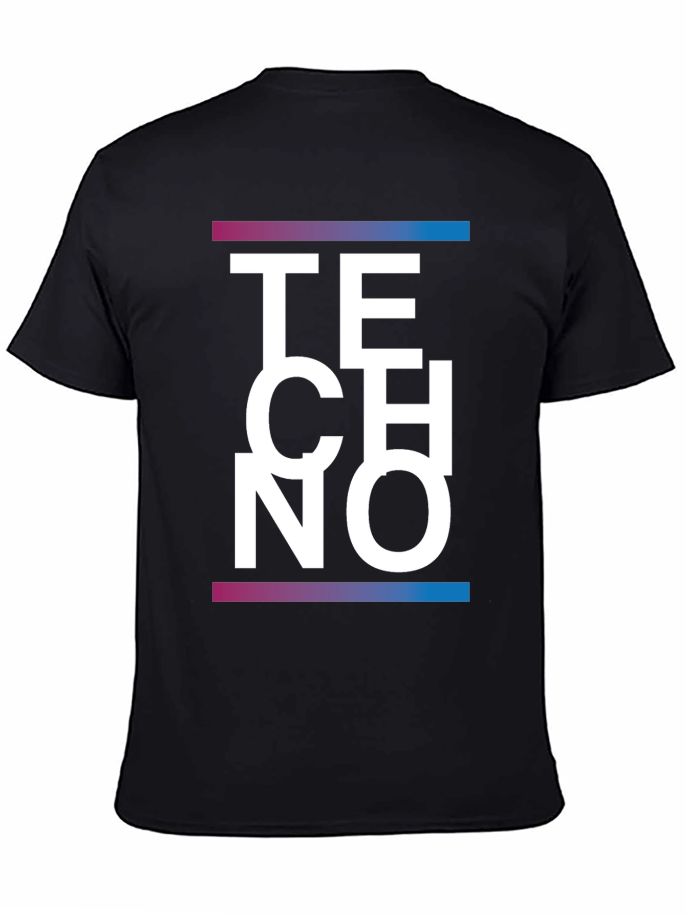 Techno Graphic Print Black T-Shirt