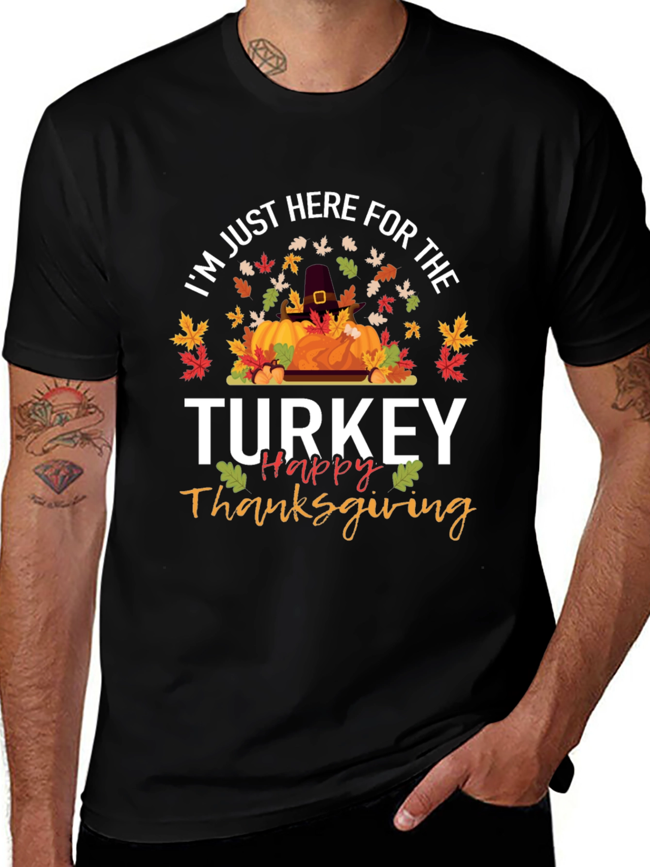 Thanksgiving Turkey T-Shirt - Here For The Turkey