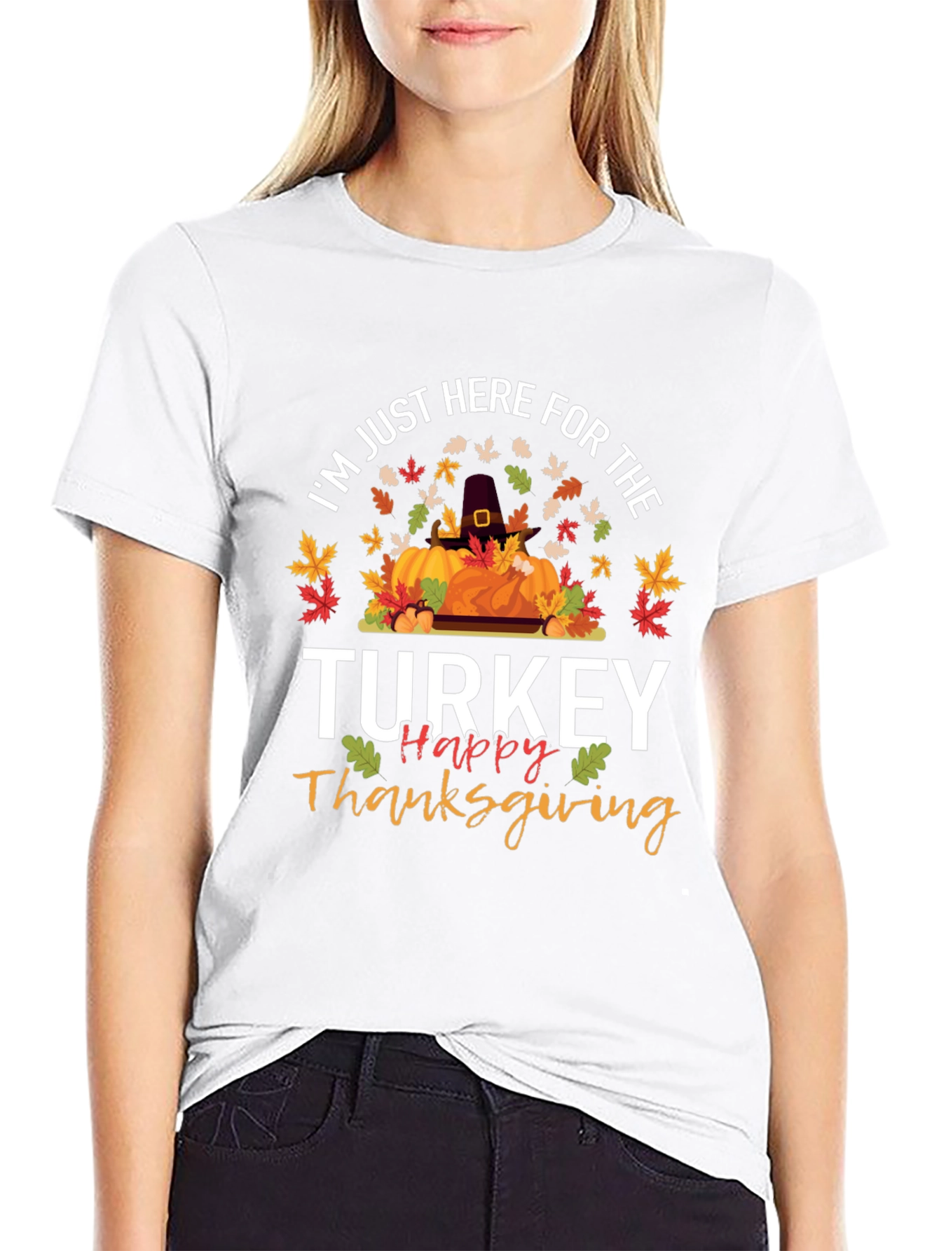 Thanksgiving Turkey T-Shirt - Here For The Turkey