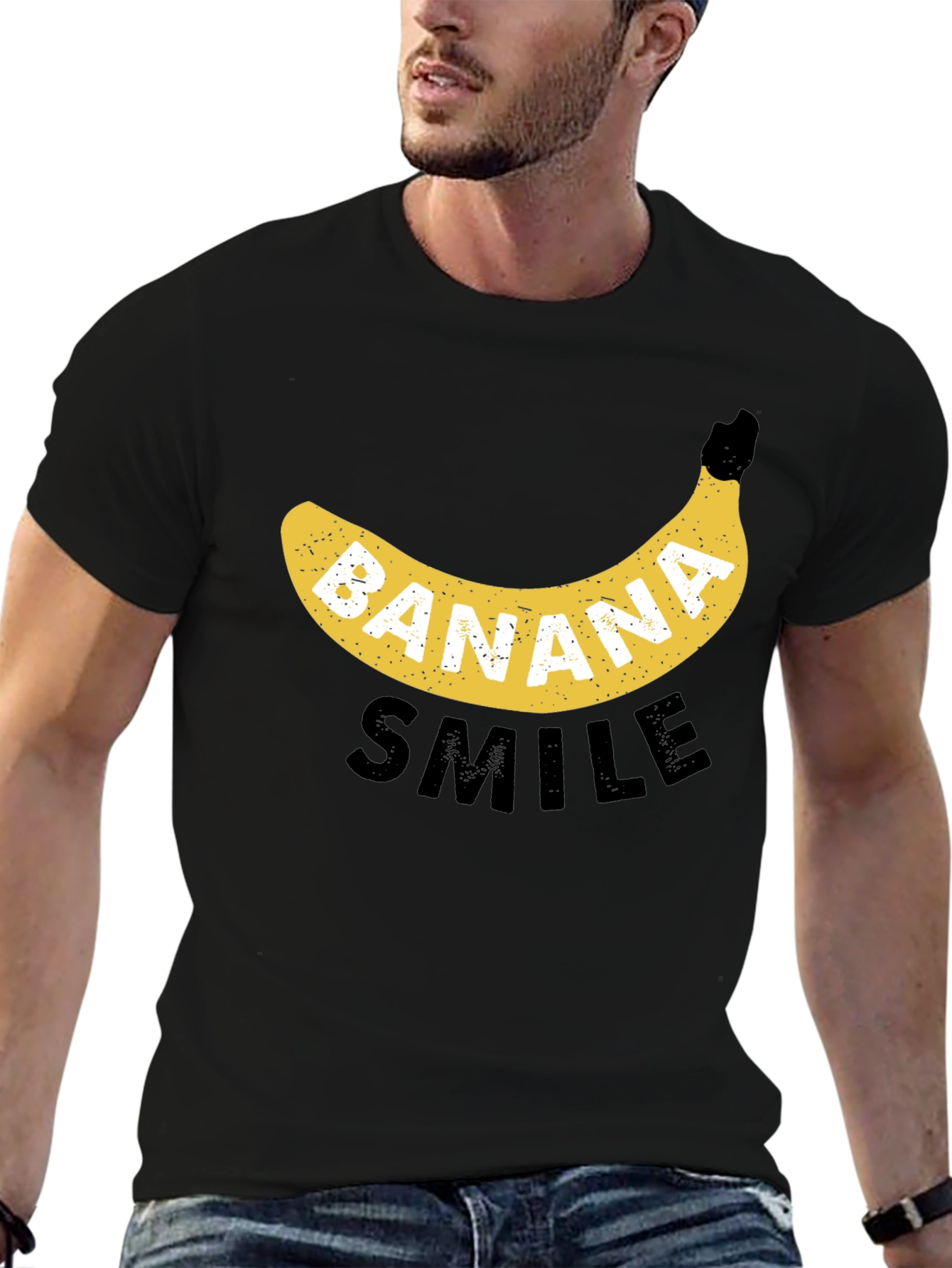 Banana Smile Black Graphic Tee