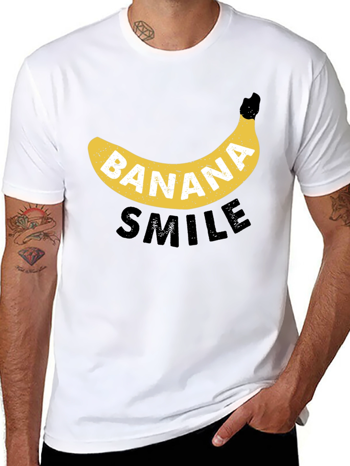 Banana Smile Black Graphic Tee