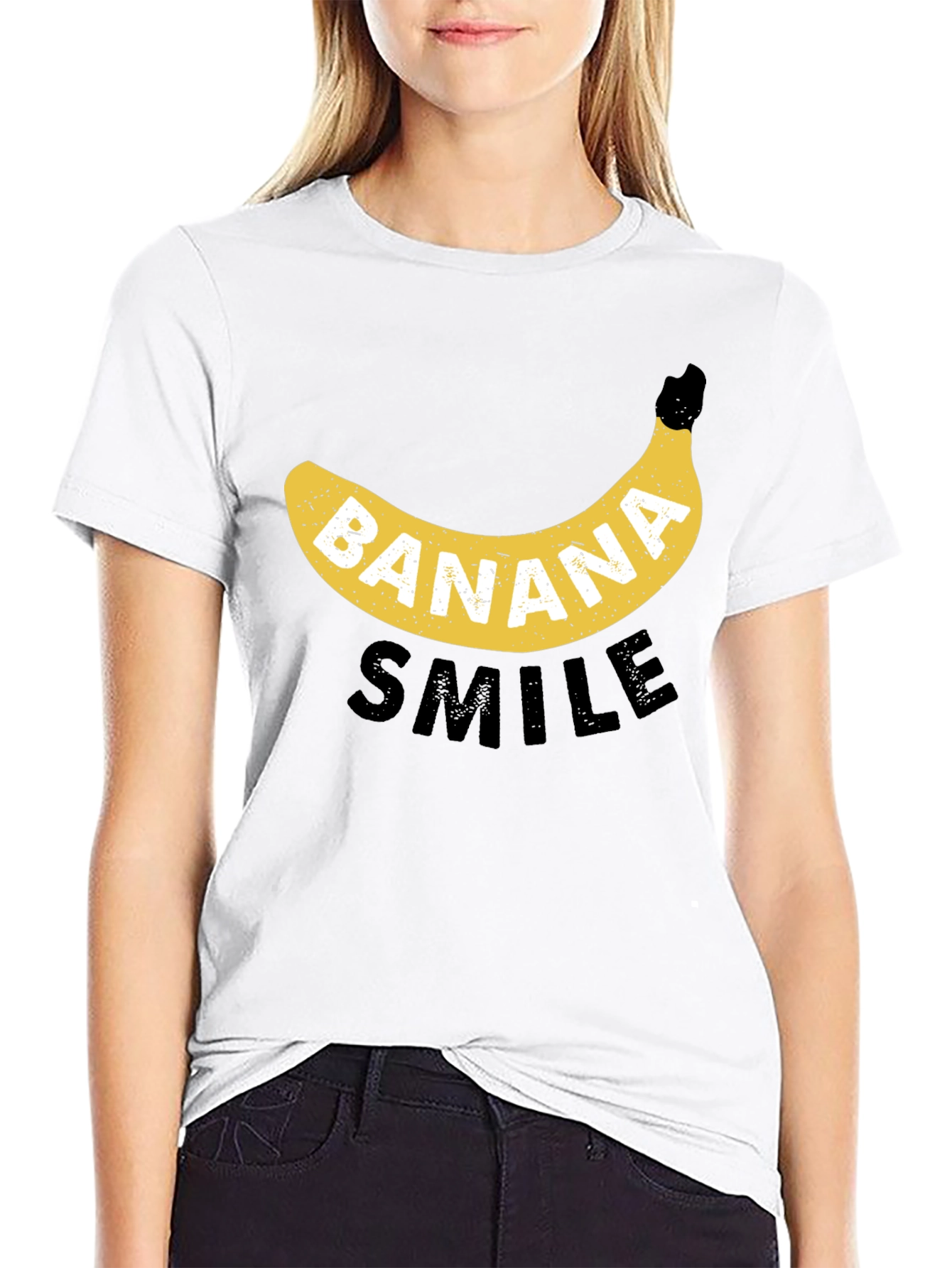 Banana Smile Black Graphic Tee