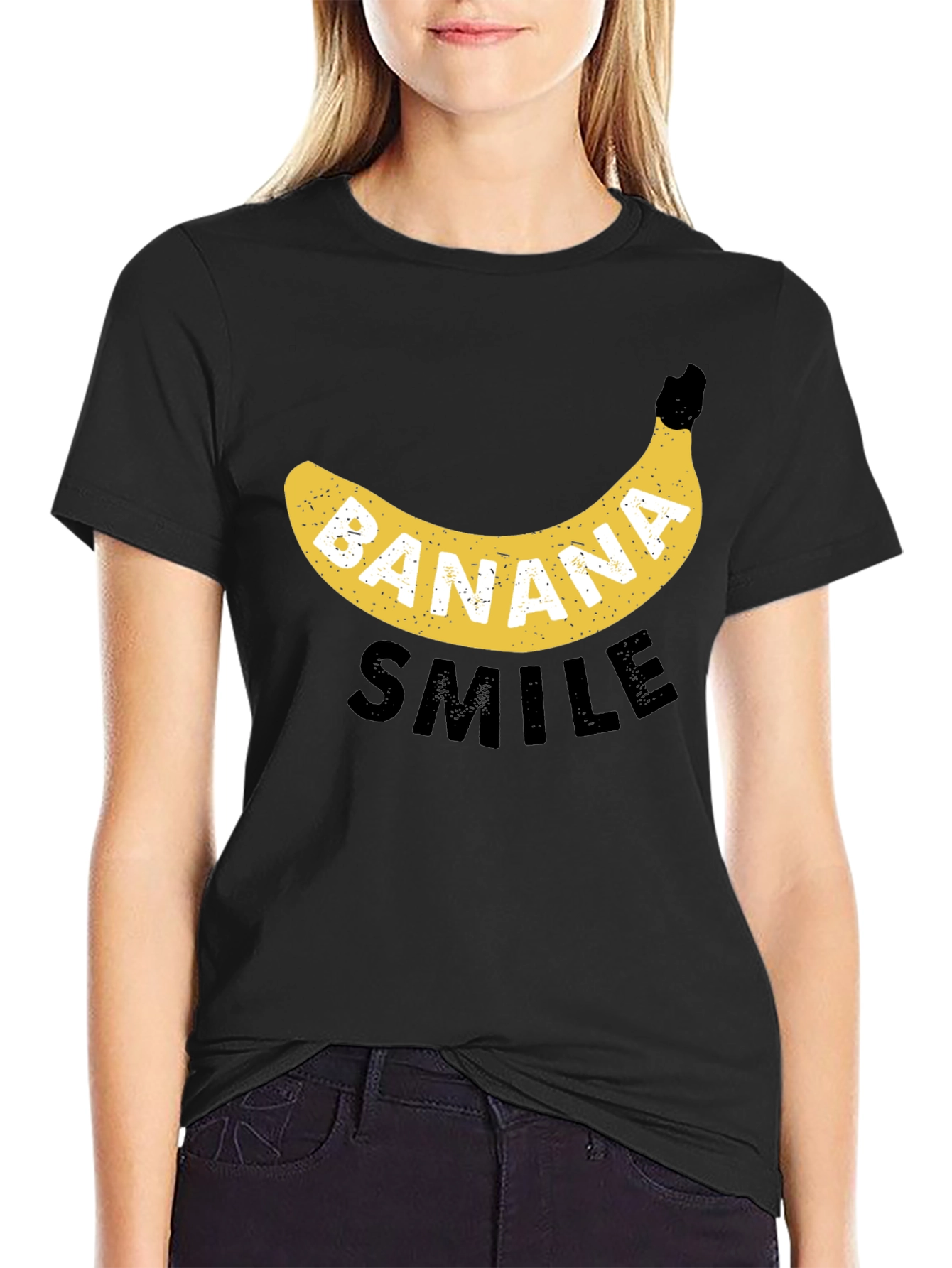 Banana Smile Black Graphic Tee