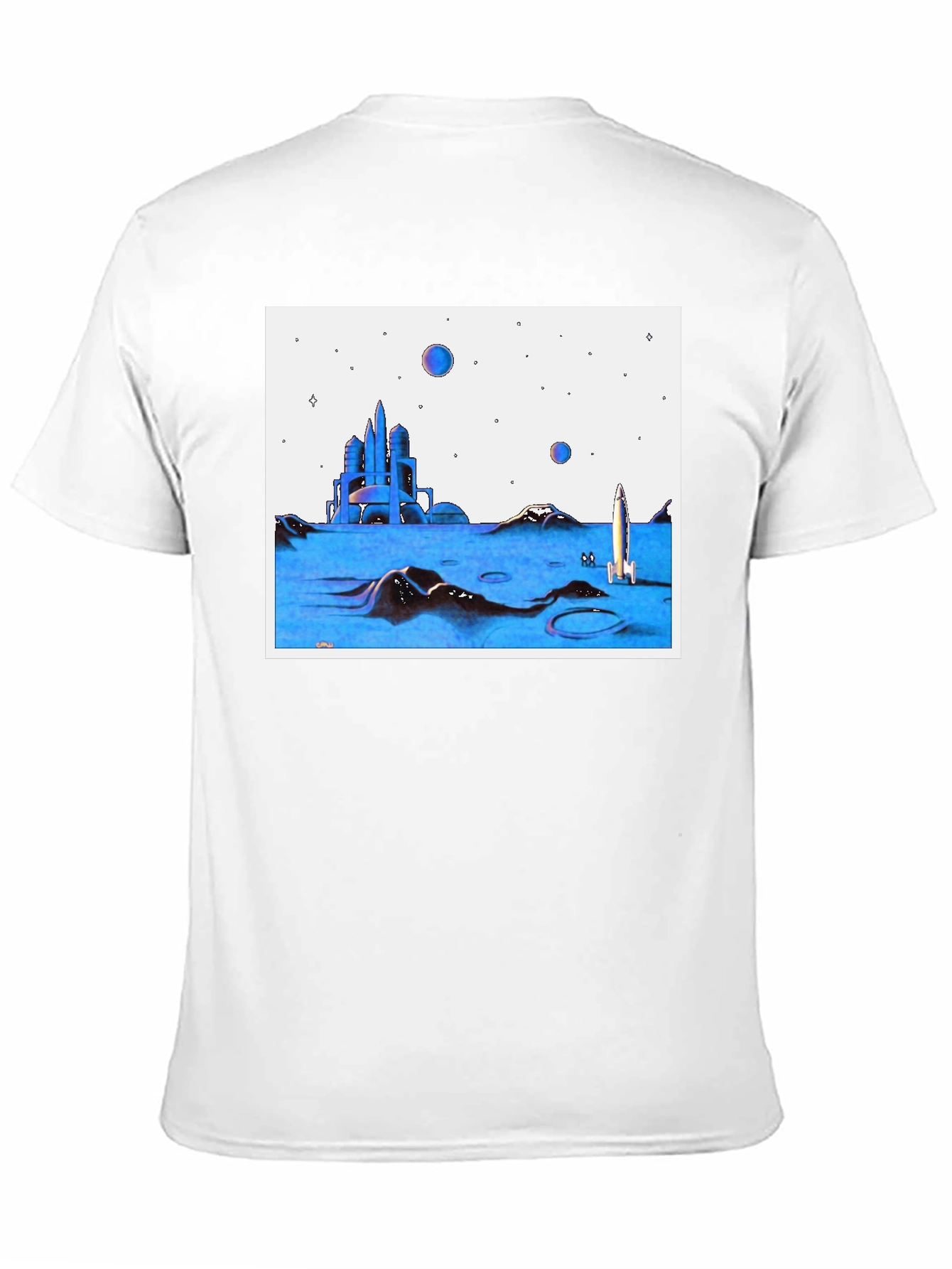 Futuristic Space T-Shirt - Black Crew Neck