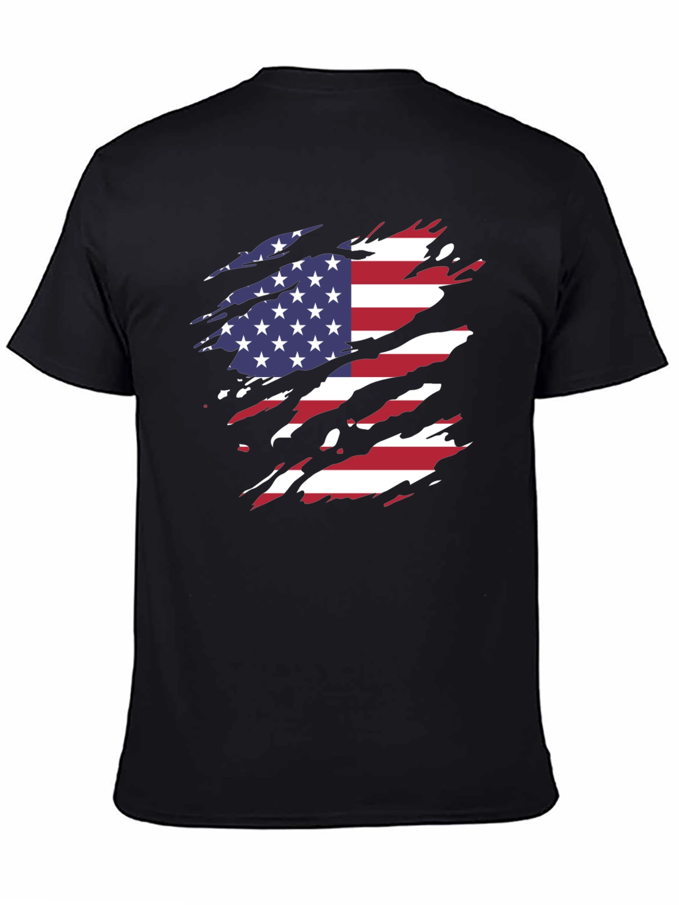 American Flag Ripped T-Shirt Patriotic USA Pride