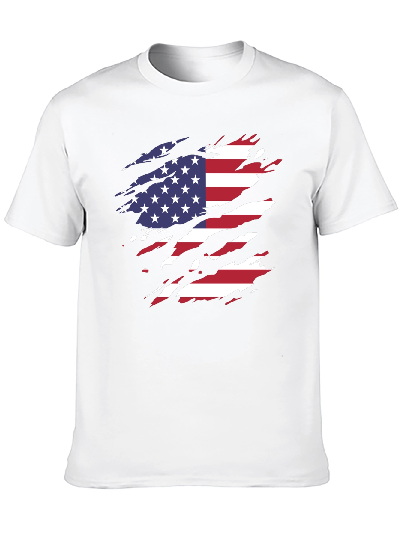 American Flag Ripped T-Shirt Patriotic USA Pride