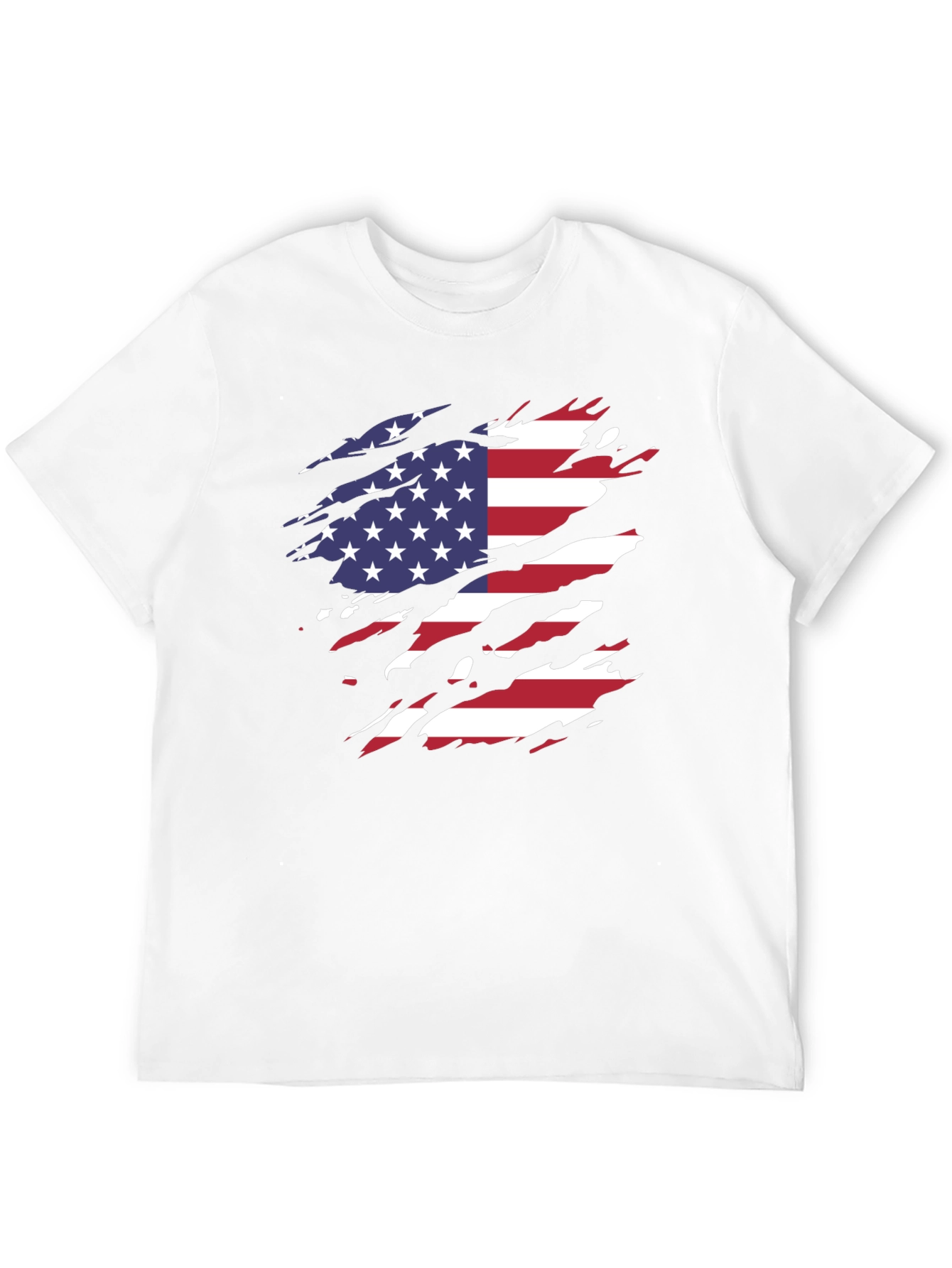 American Flag Ripped T-Shirt Patriotic USA Pride