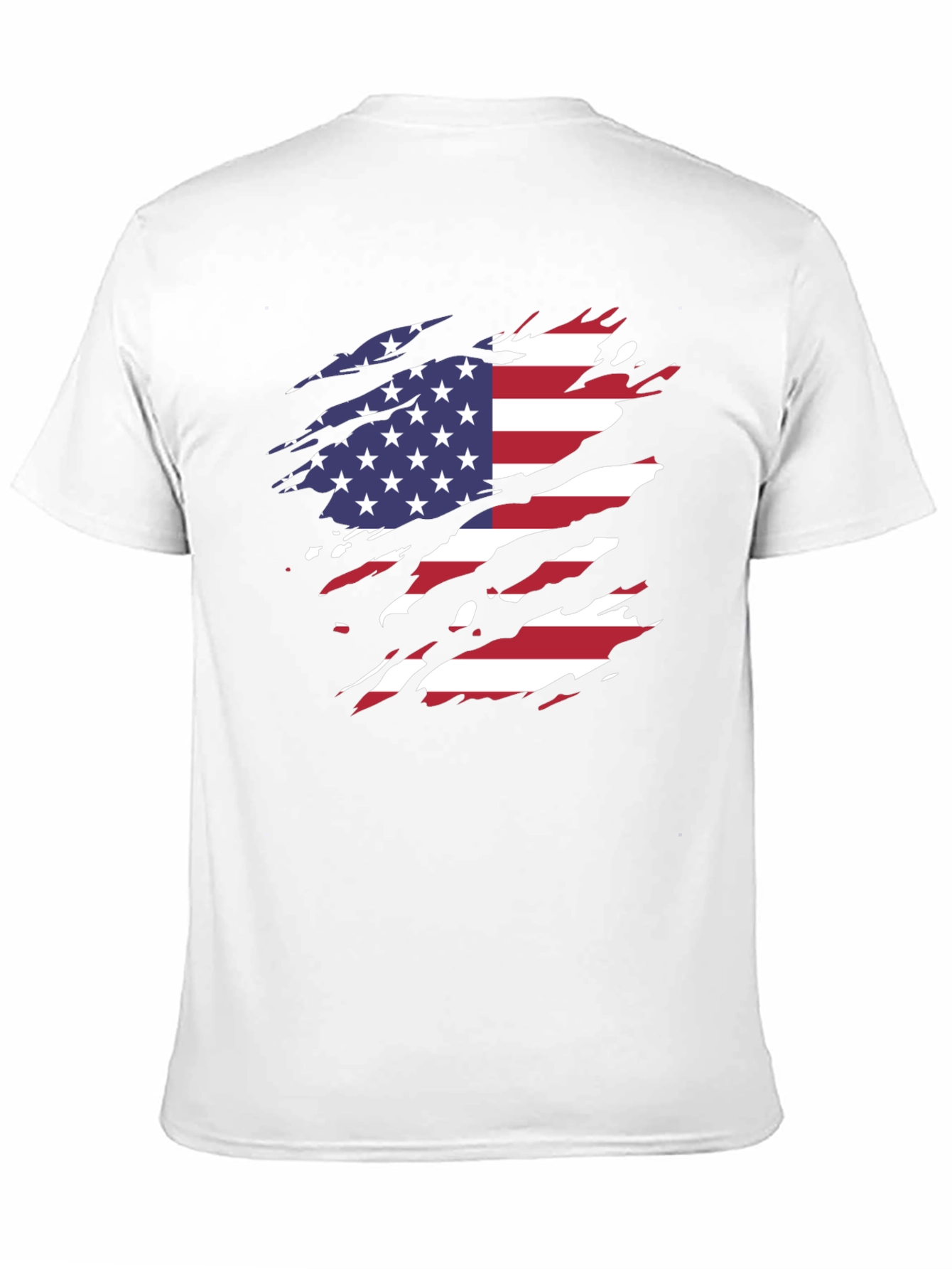 American Flag Ripped T-Shirt Patriotic USA Pride