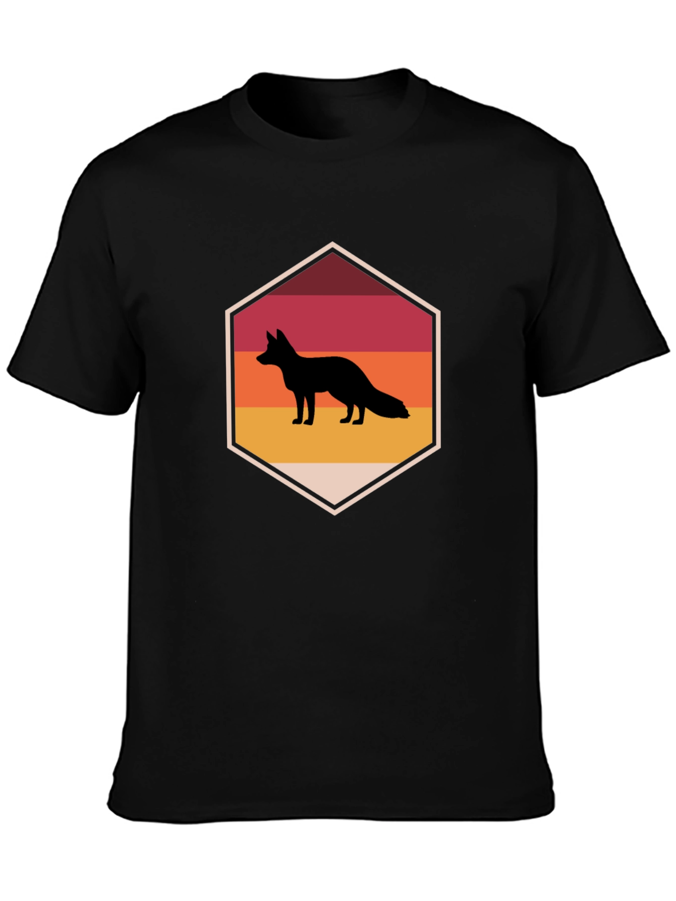 Retro Fox T-Shirt - Black Graphic Tee