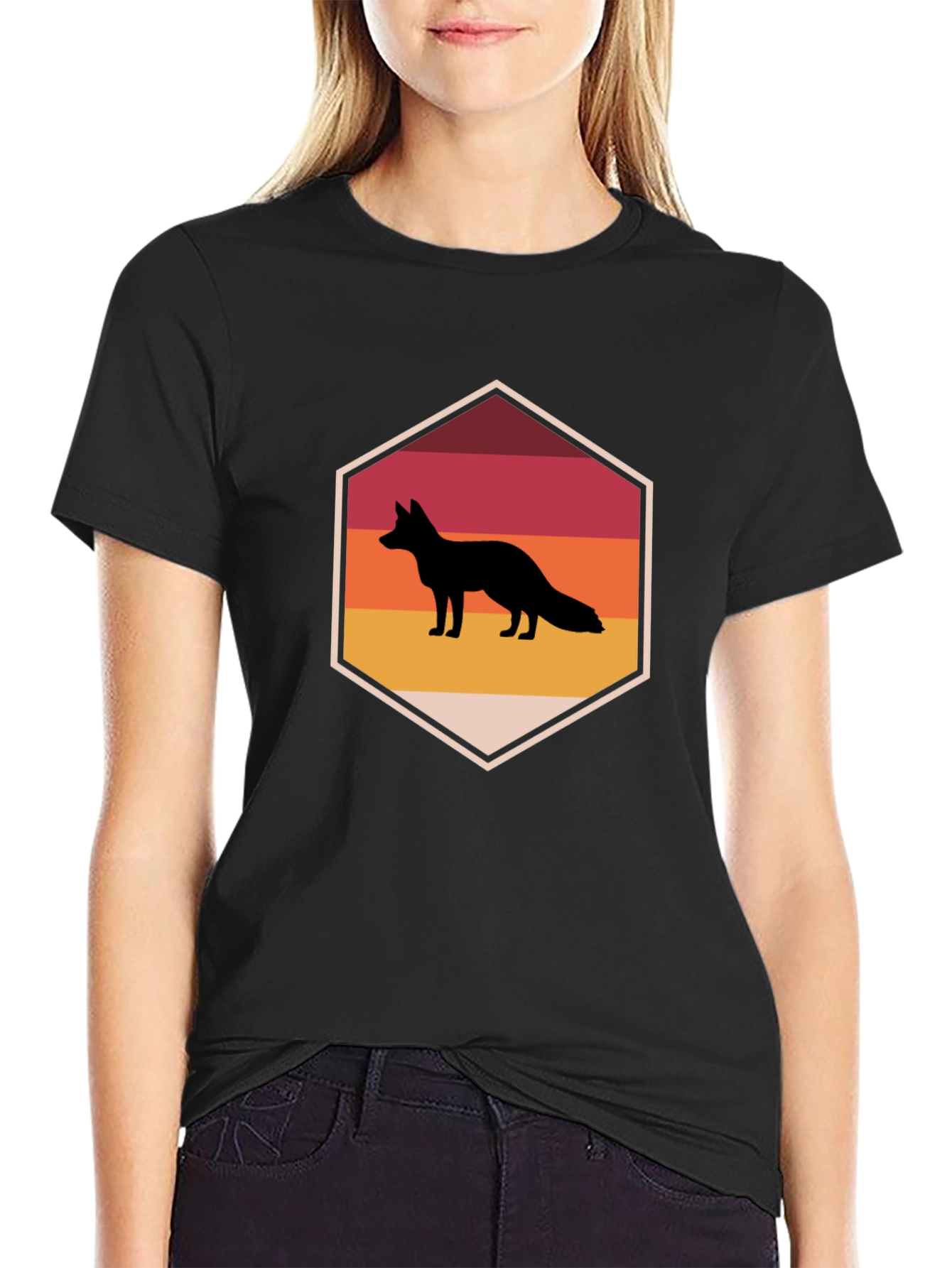 Retro Fox T-Shirt - Black Graphic Tee