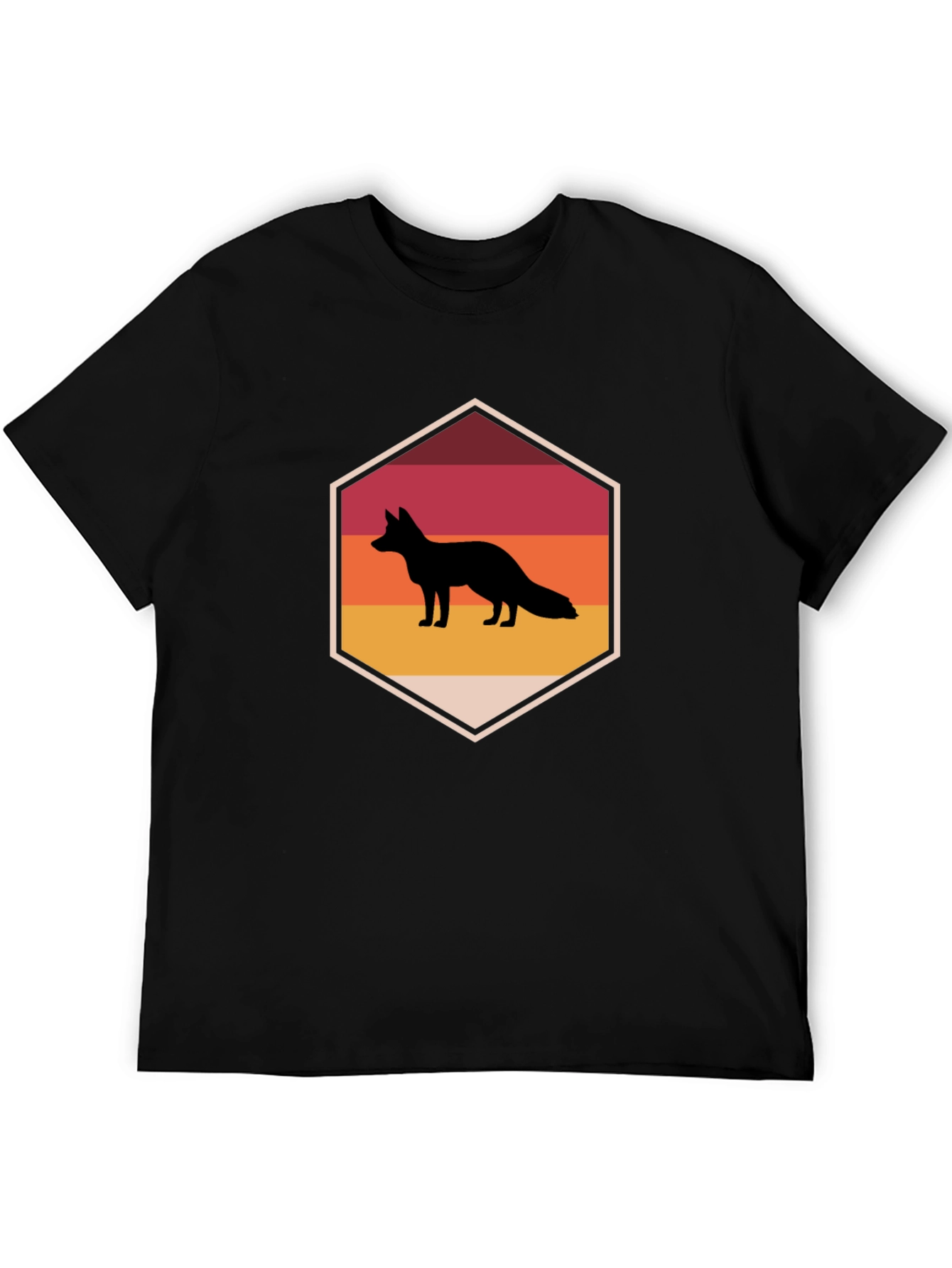 Retro Fox T-Shirt - Black Graphic Tee