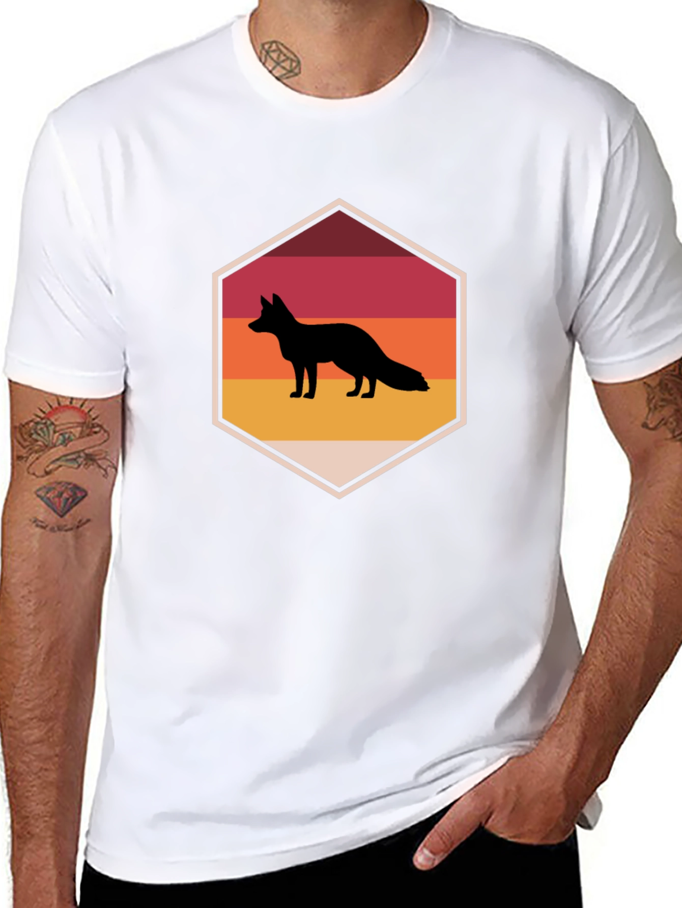 Retro Fox T-Shirt - Black Graphic Tee