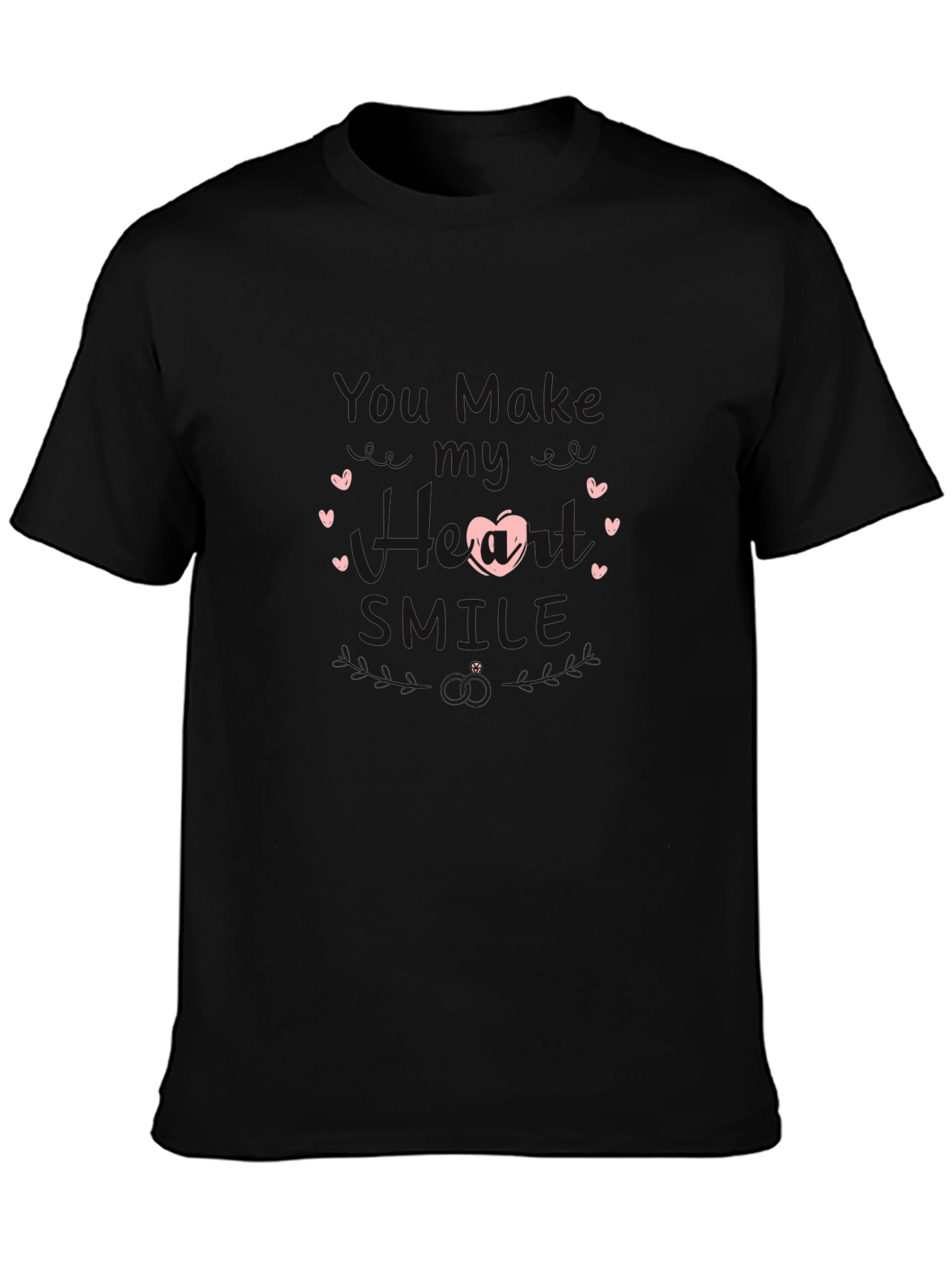 Love Makes Me Smile Graphic Tee - Black