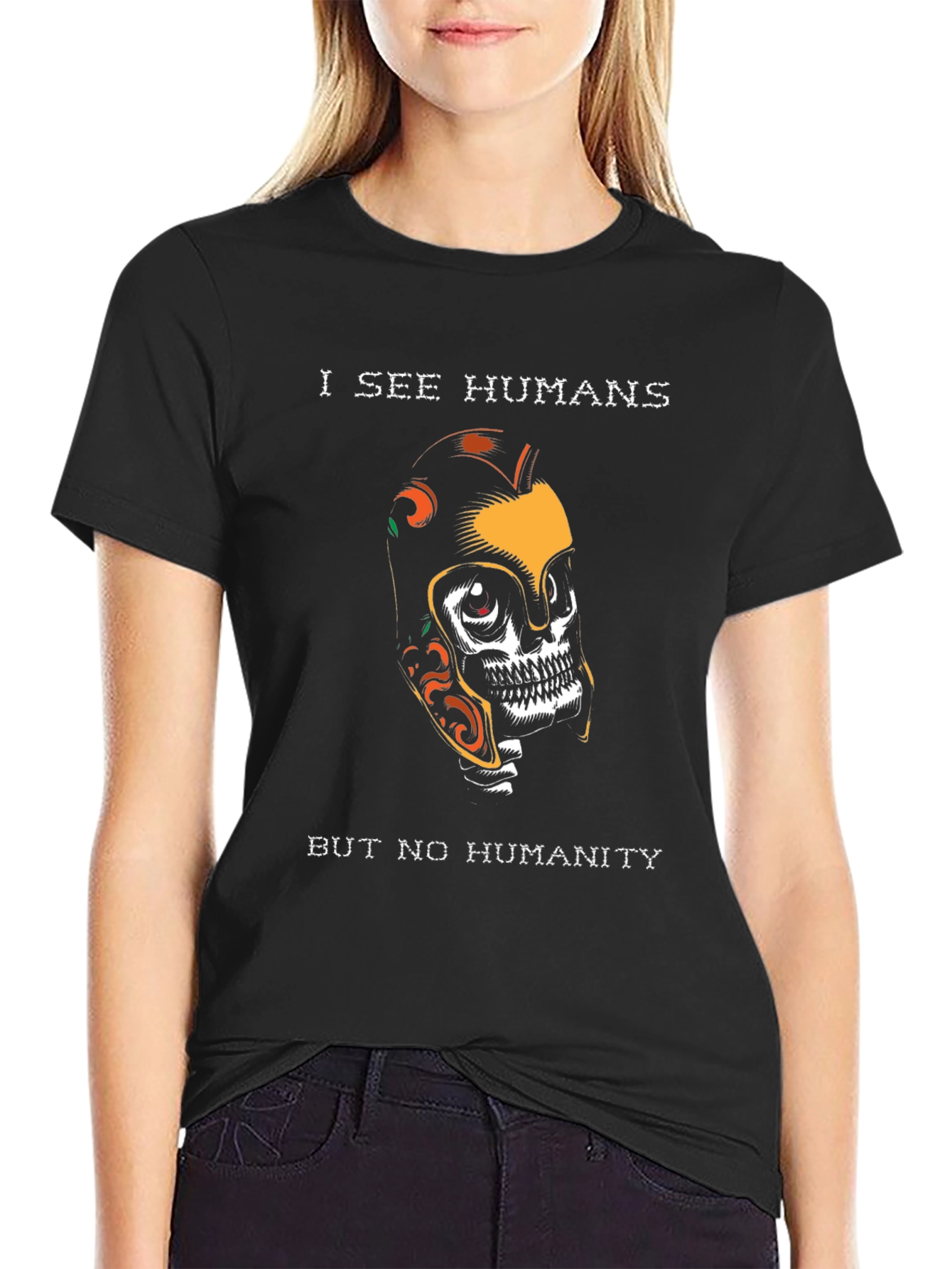 I See Humans Graphic T-Shirt - Unique Skull Design