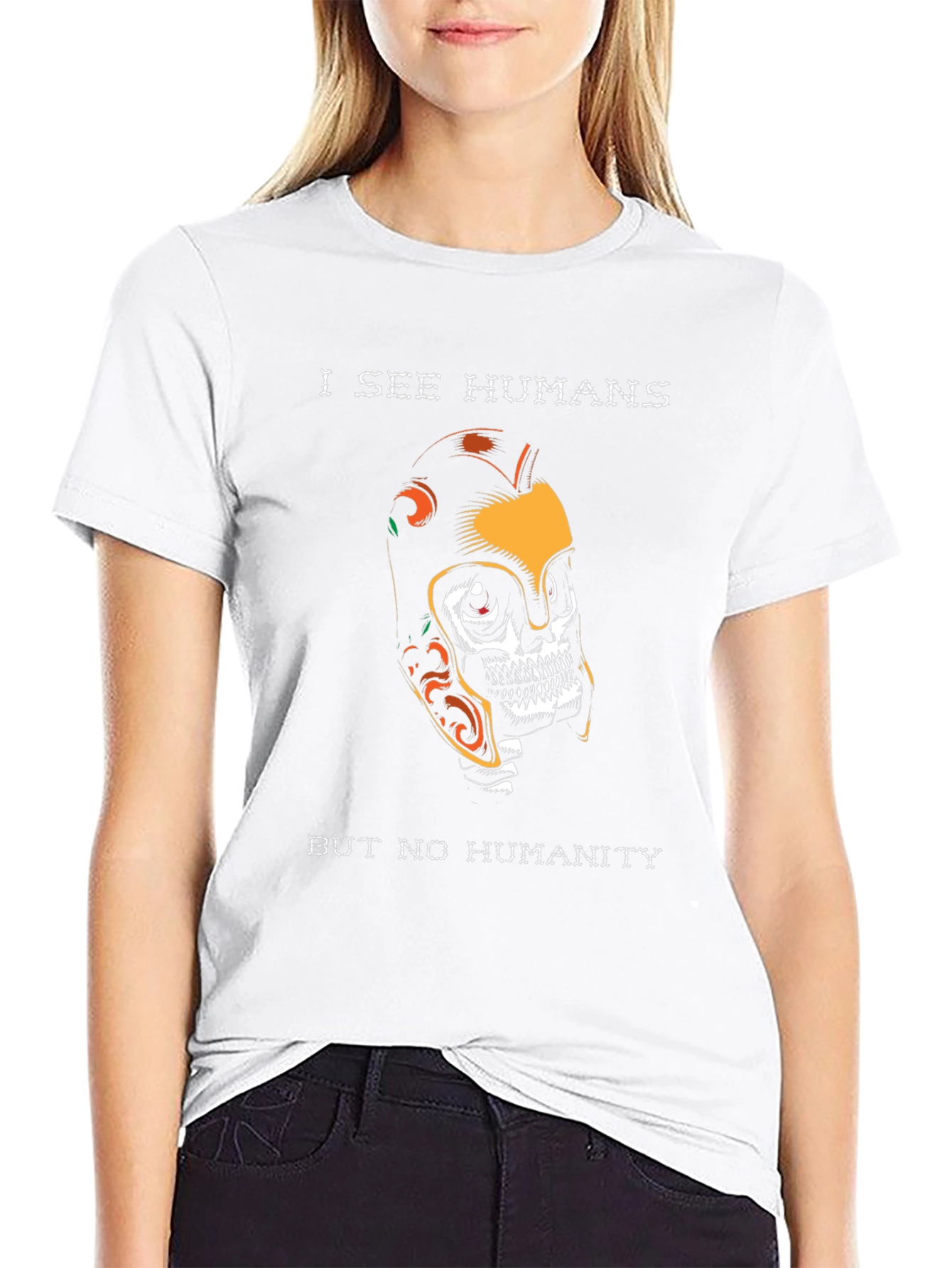I See Humans Graphic T-Shirt - Unique Skull Design
