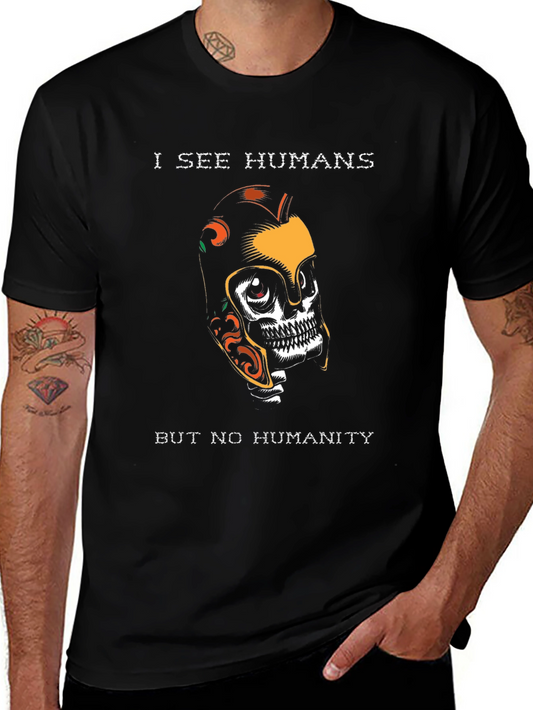 I See Humans Graphic T-Shirt - Unique Skull Design