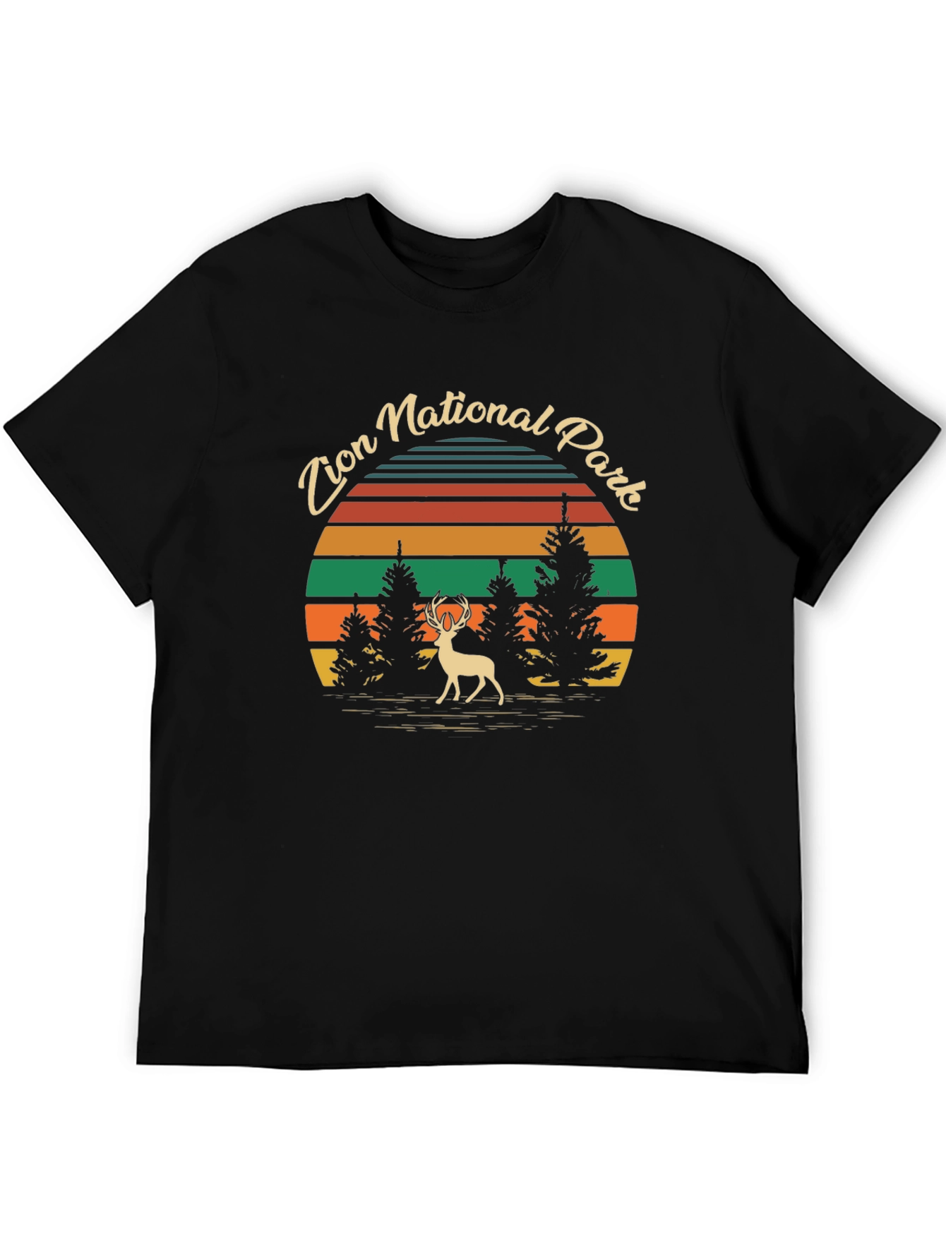 Zion National Park Deer Graphic Tee - Black