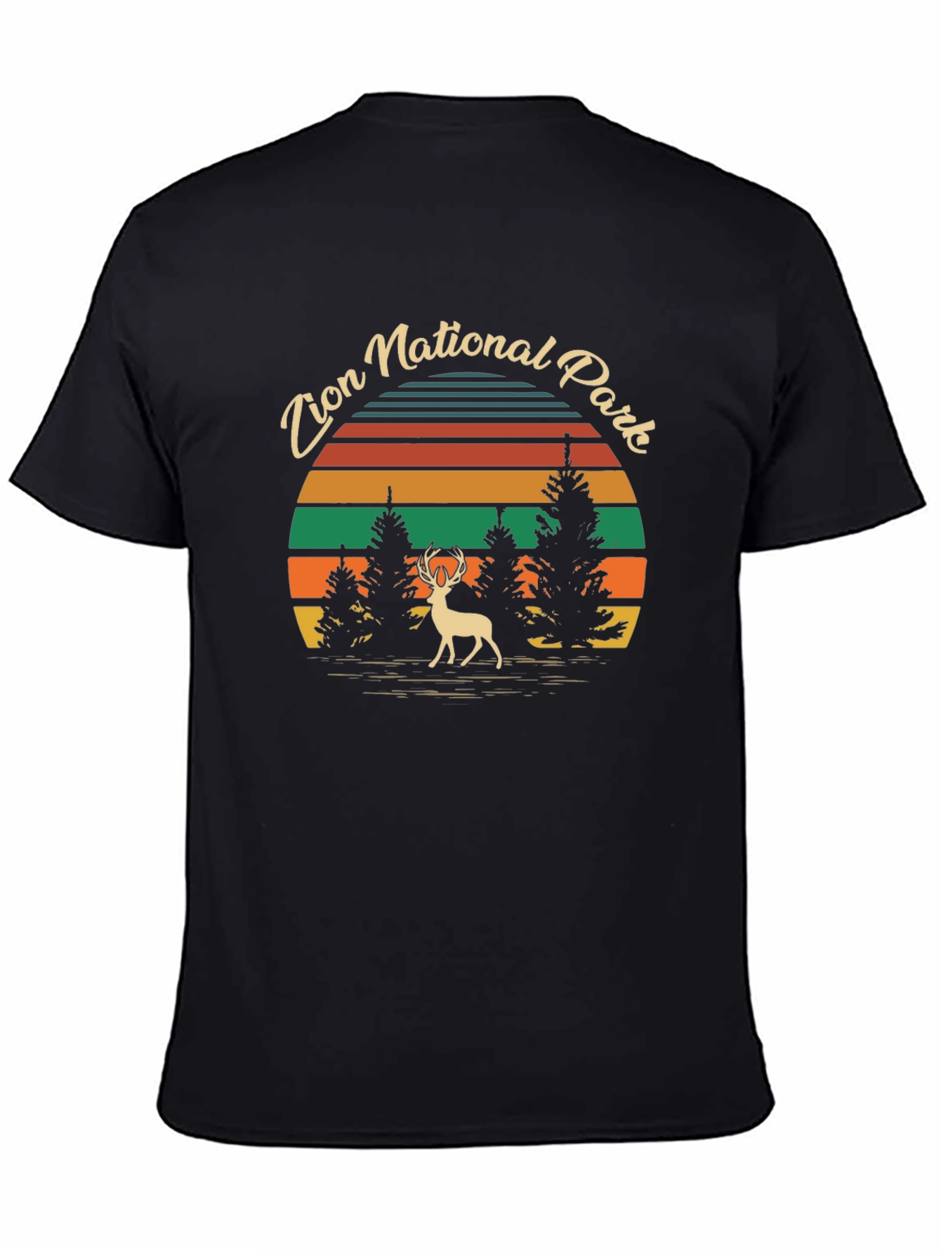 Zion National Park Deer Graphic Tee - Black