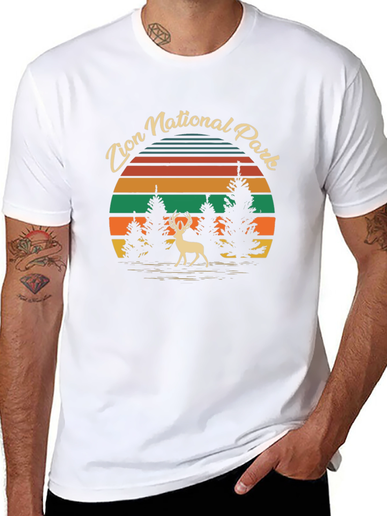 Zion National Park Deer Graphic Tee - Black