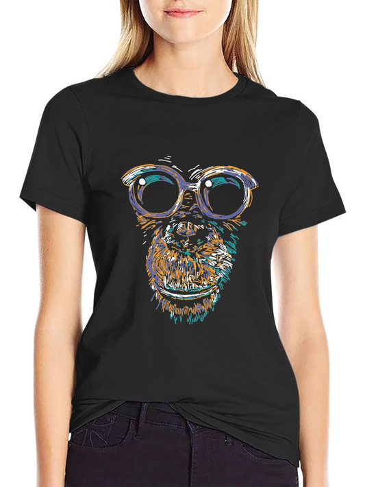Cool Ape Graphic Tee - Black Cotton Blend
