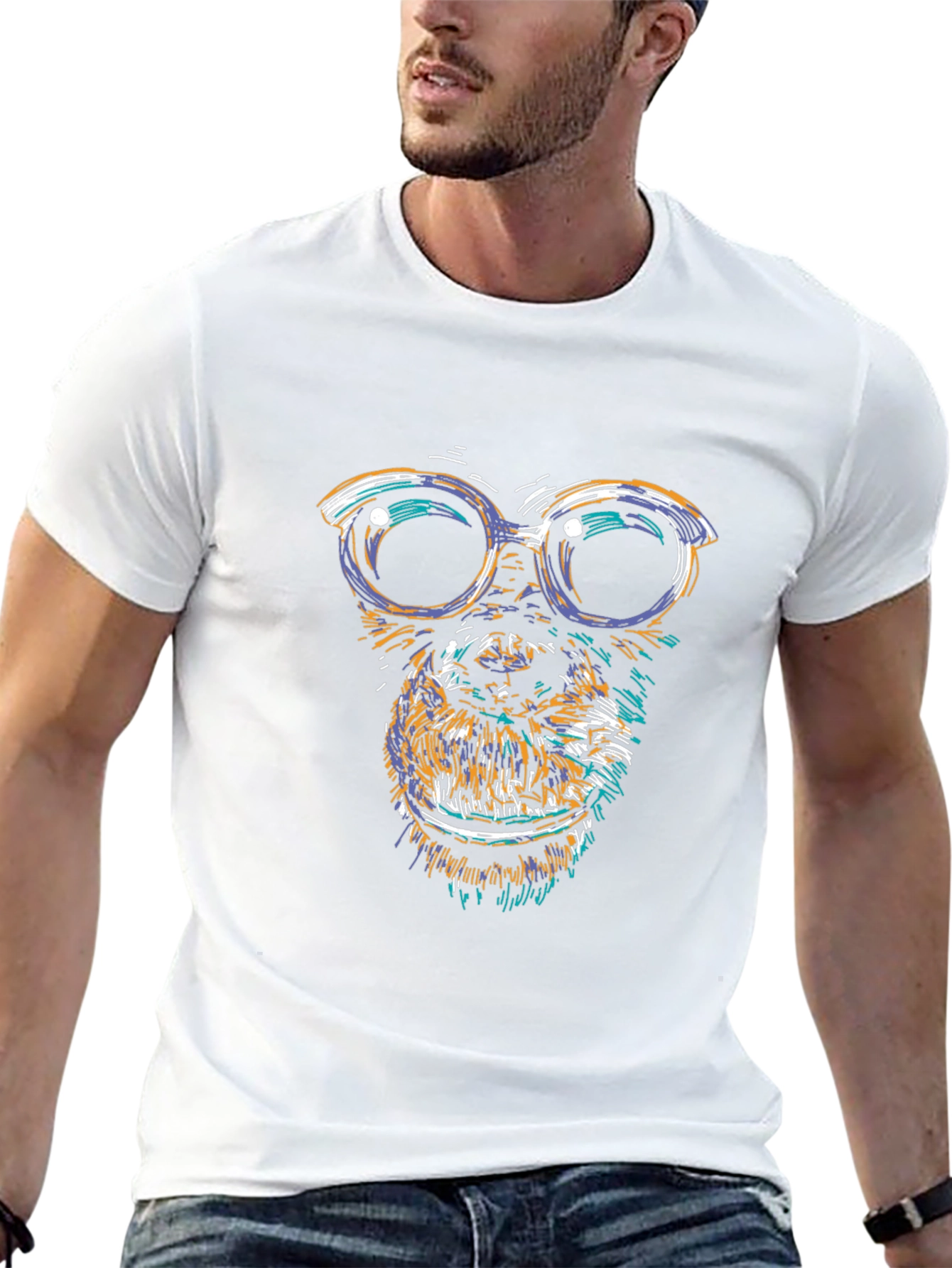 Cool Ape Graphic Tee - Black Cotton Blend