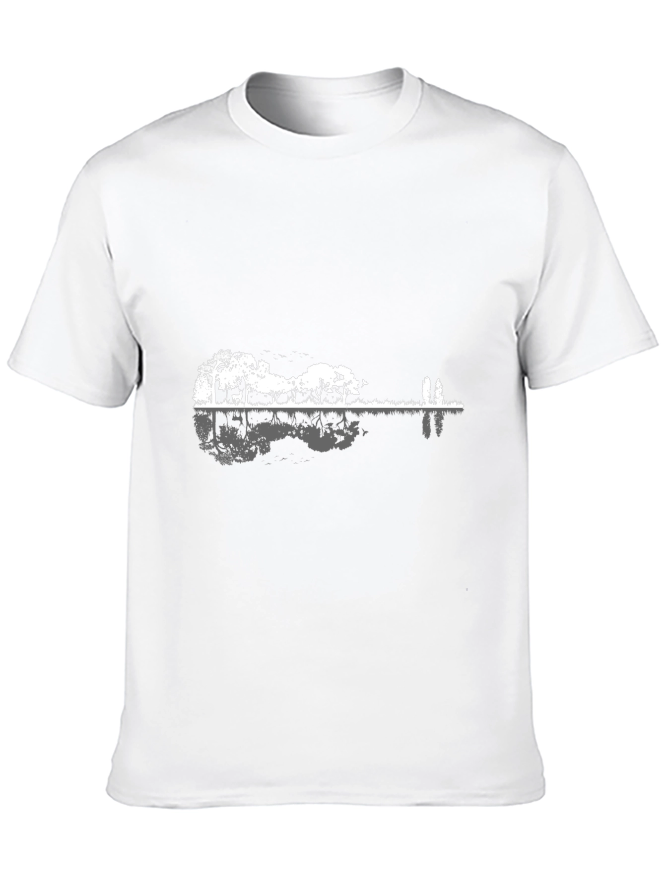Nature Guitar Graphic Tee - Black Cotton T-Shirt
