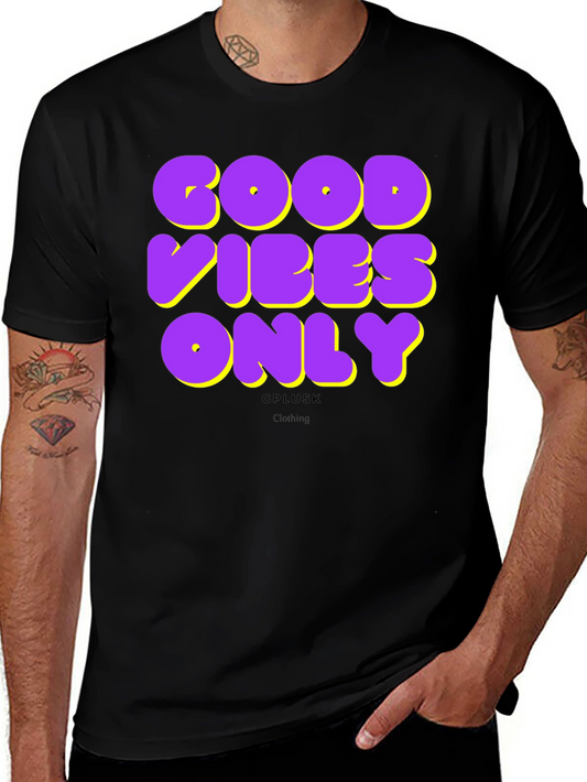 Good Vibes Only Graphic Print Black T-Shirt