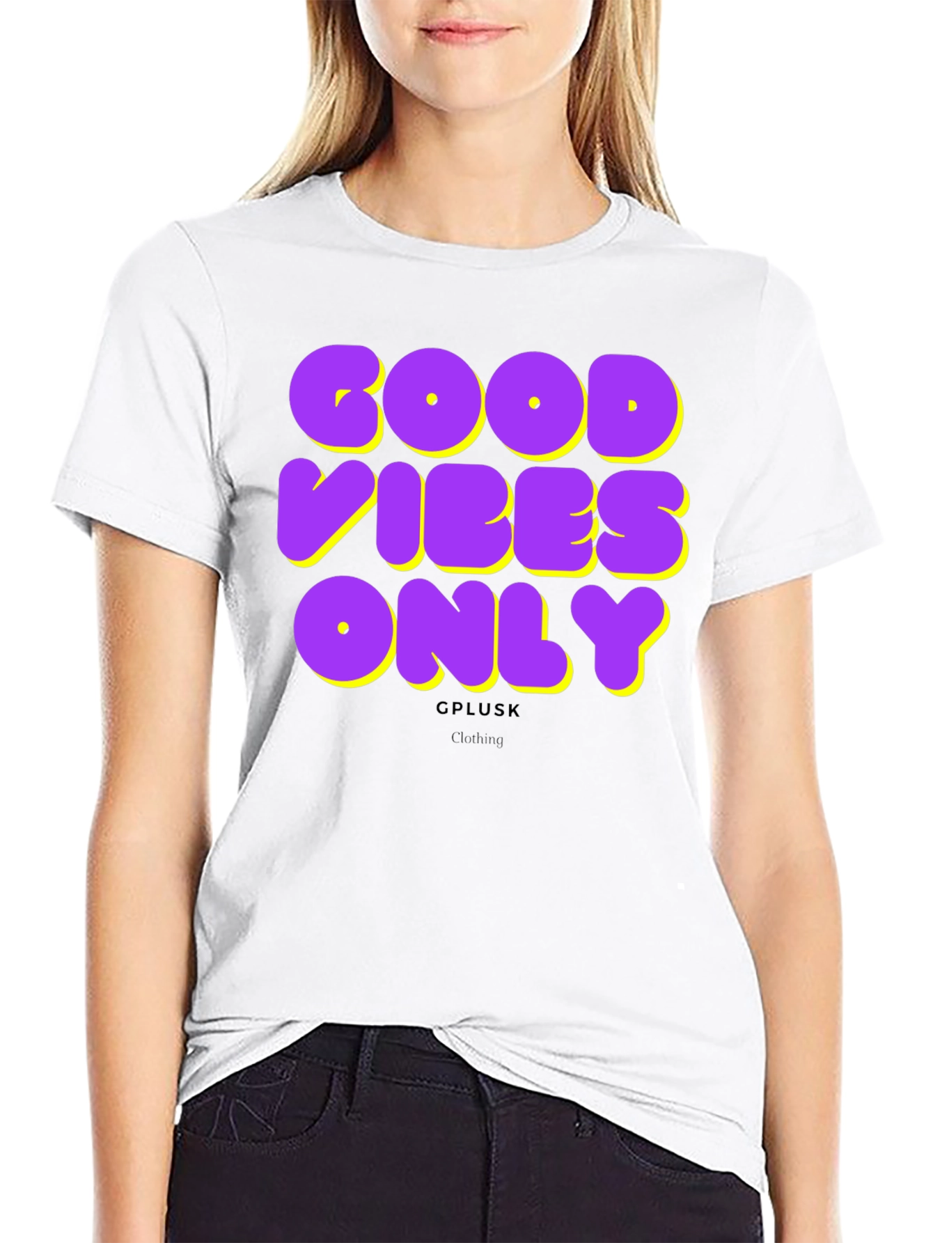 Good Vibes Only Graphic Print Black T-Shirt