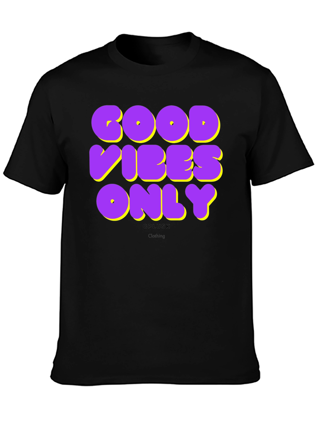 Good Vibes Only Graphic Print Black T-Shirt