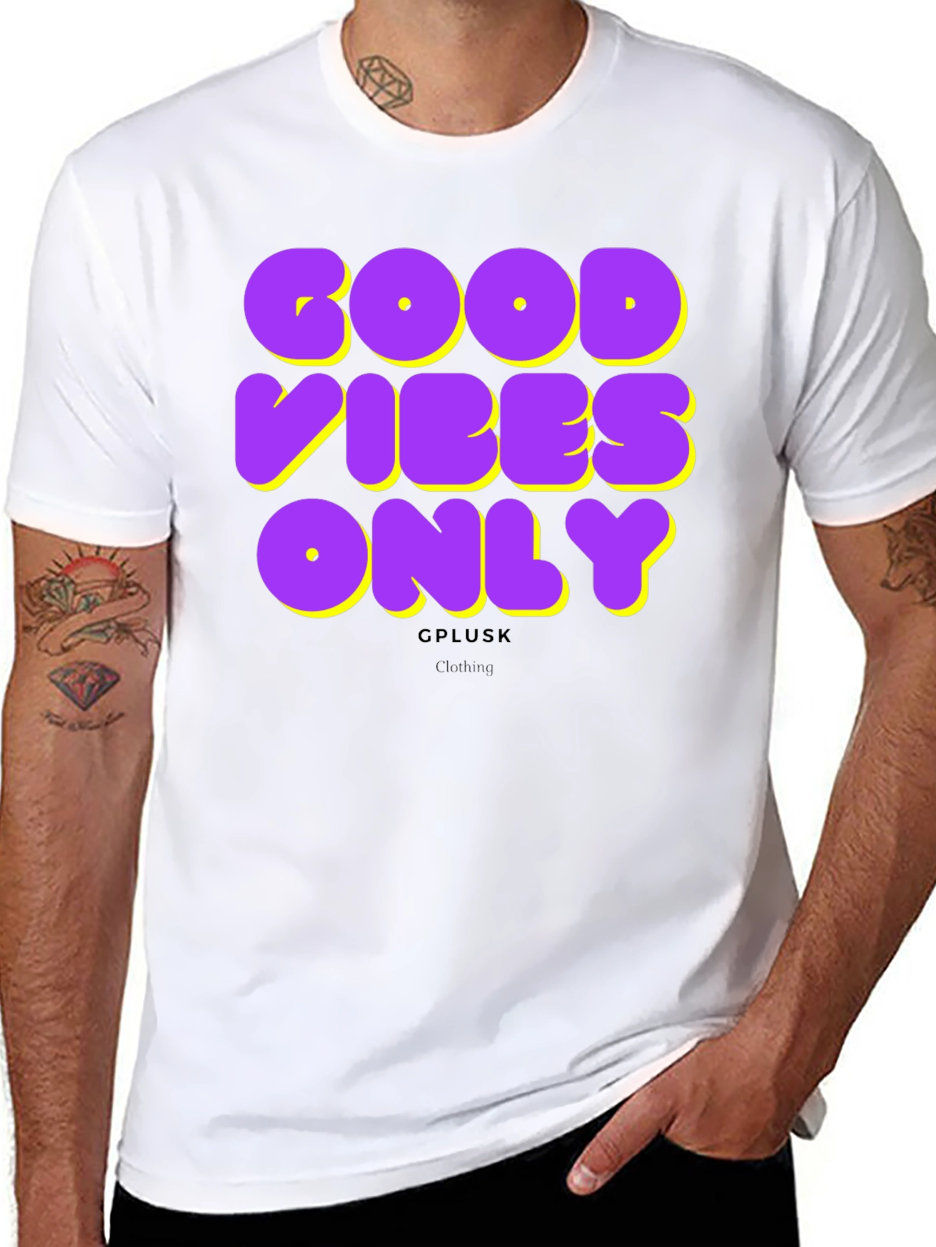 Good Vibes Only Graphic Print Black T-Shirt