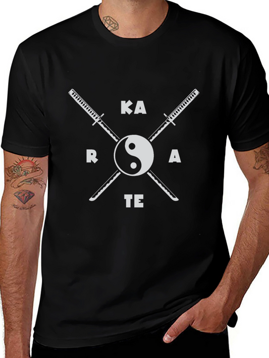 Karate Yin Yang Swords T-Shirt - Martial Arts Style