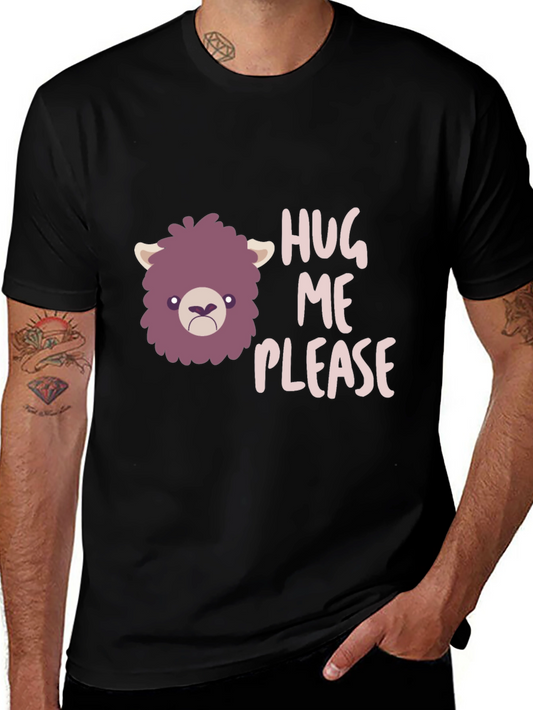 Hug Me Please Graphic Tee - Funny Llama T-Shirt
