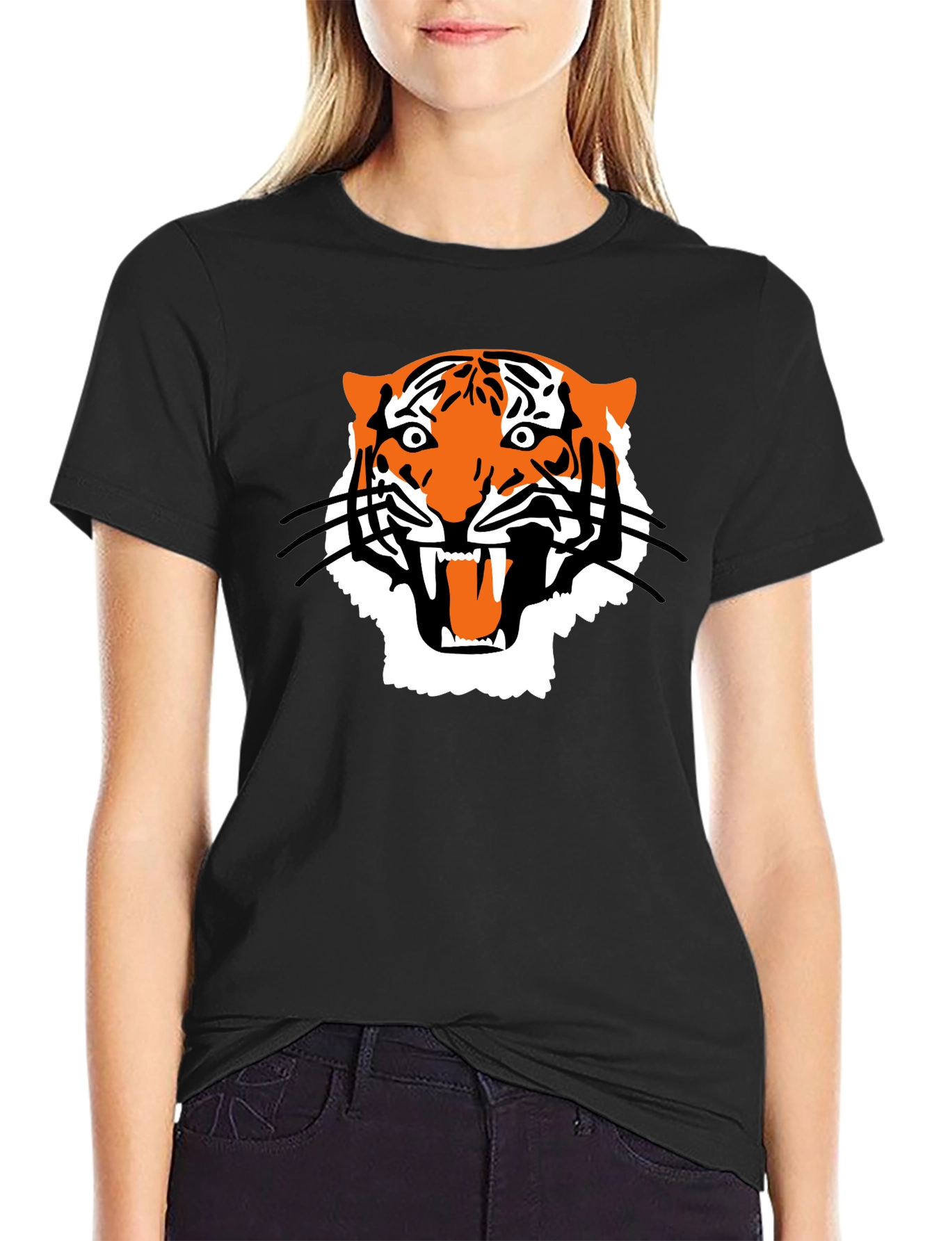 Bold Tiger Graphic Tee - Mens Black T-Shirt