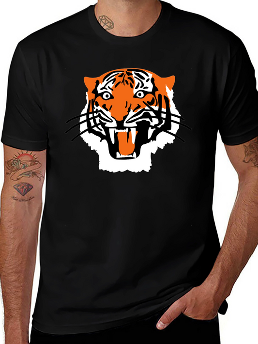Bold Tiger Graphic Tee - Mens Black T-Shirt