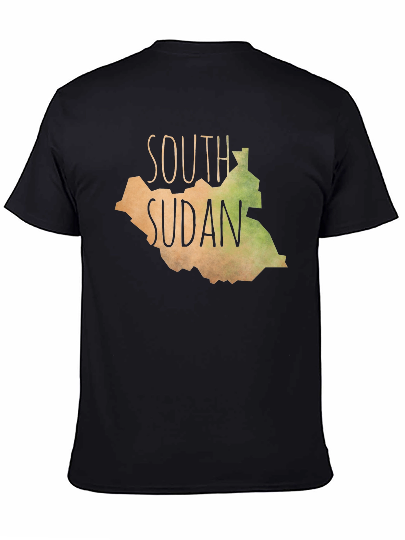 South Sudan Map Graphic Tee - Black