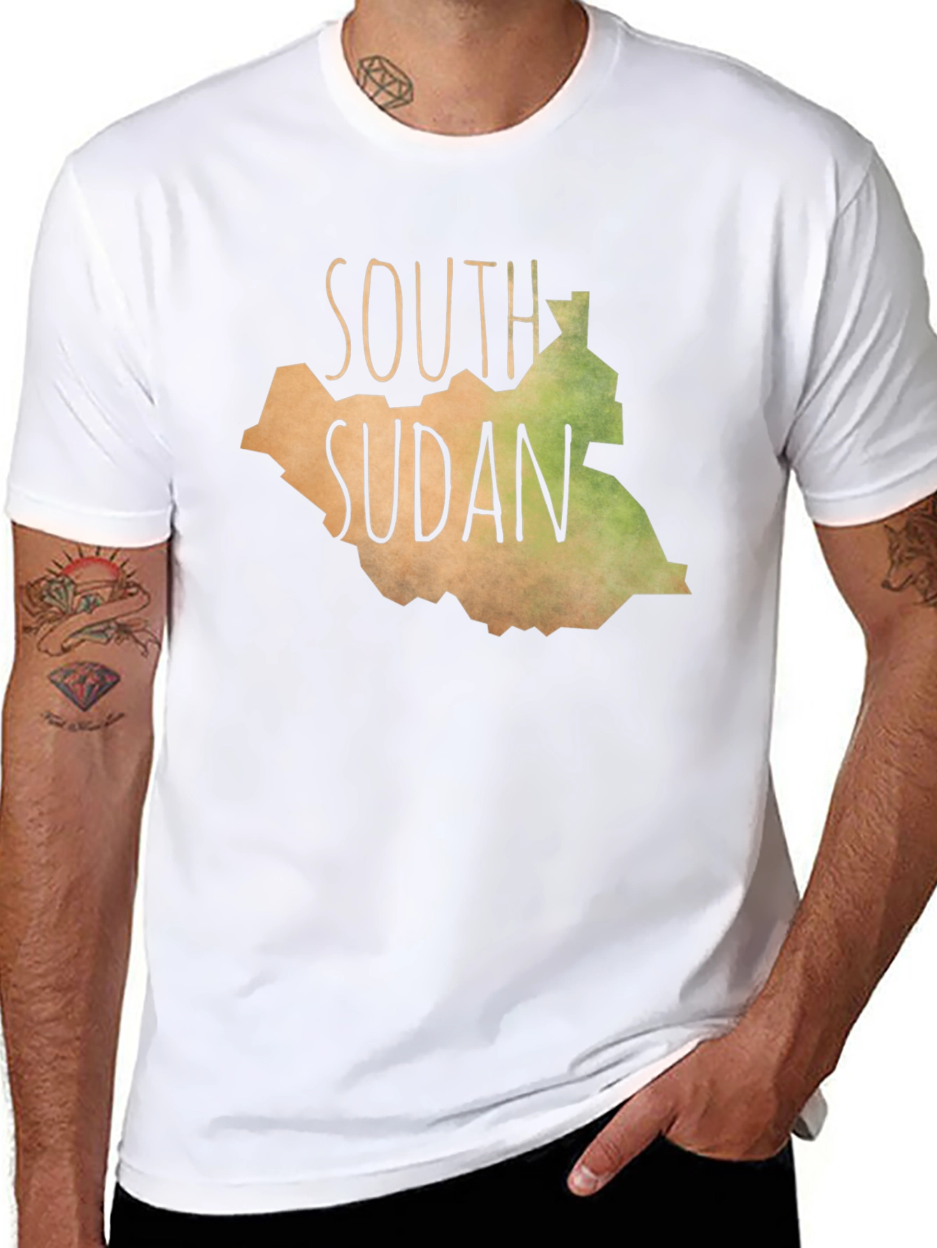 South Sudan Map Graphic Tee - Black