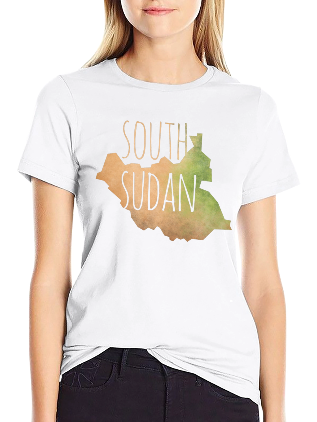 South Sudan Map Graphic Tee - Black