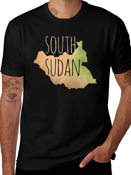 South Sudan Map Graphic Tee - Black